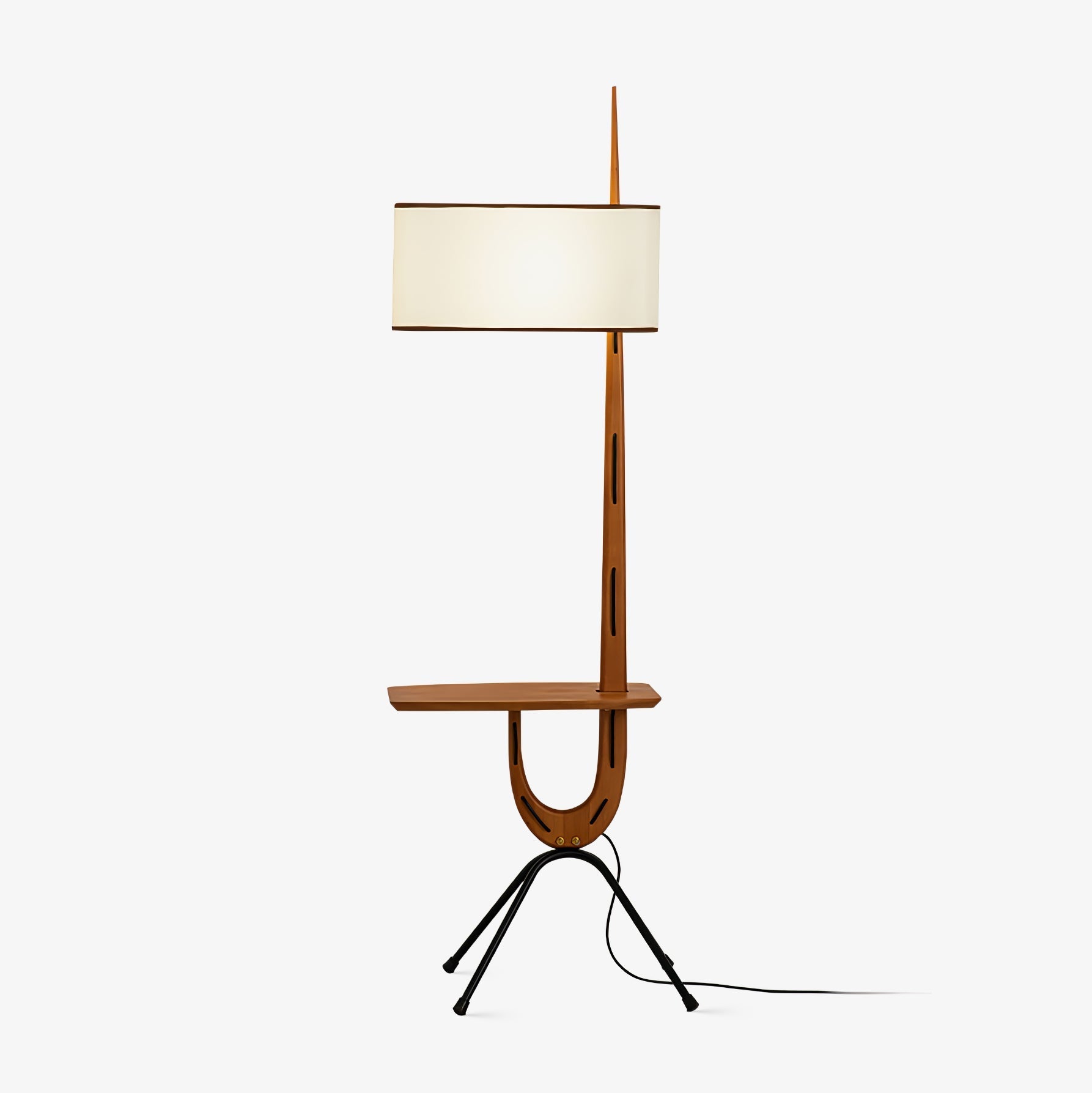Vemara Mid Century Wood Floor Lamp-Neutral Decor