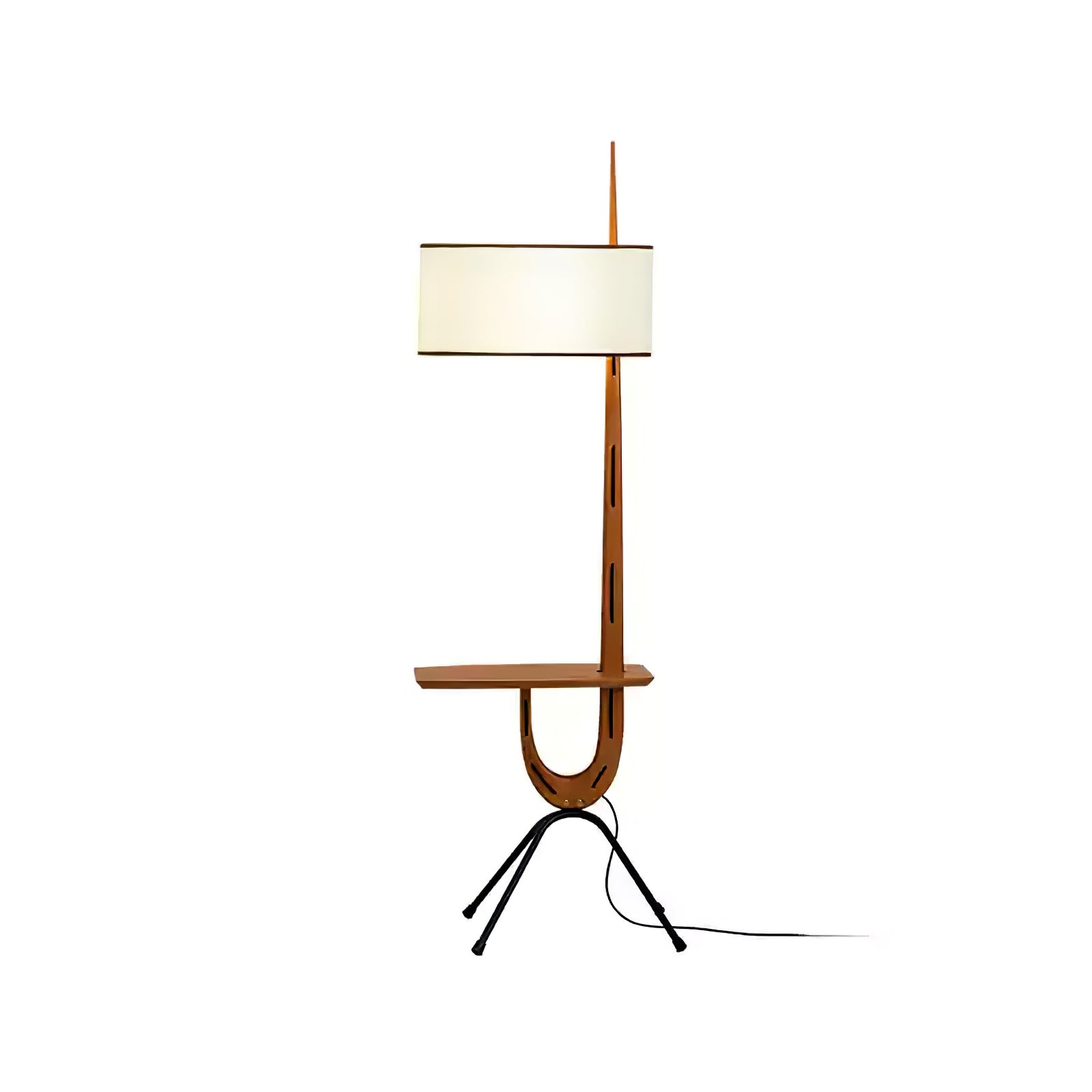 Vemara Mid Century Wood Floor Lamp-Neutral Decor