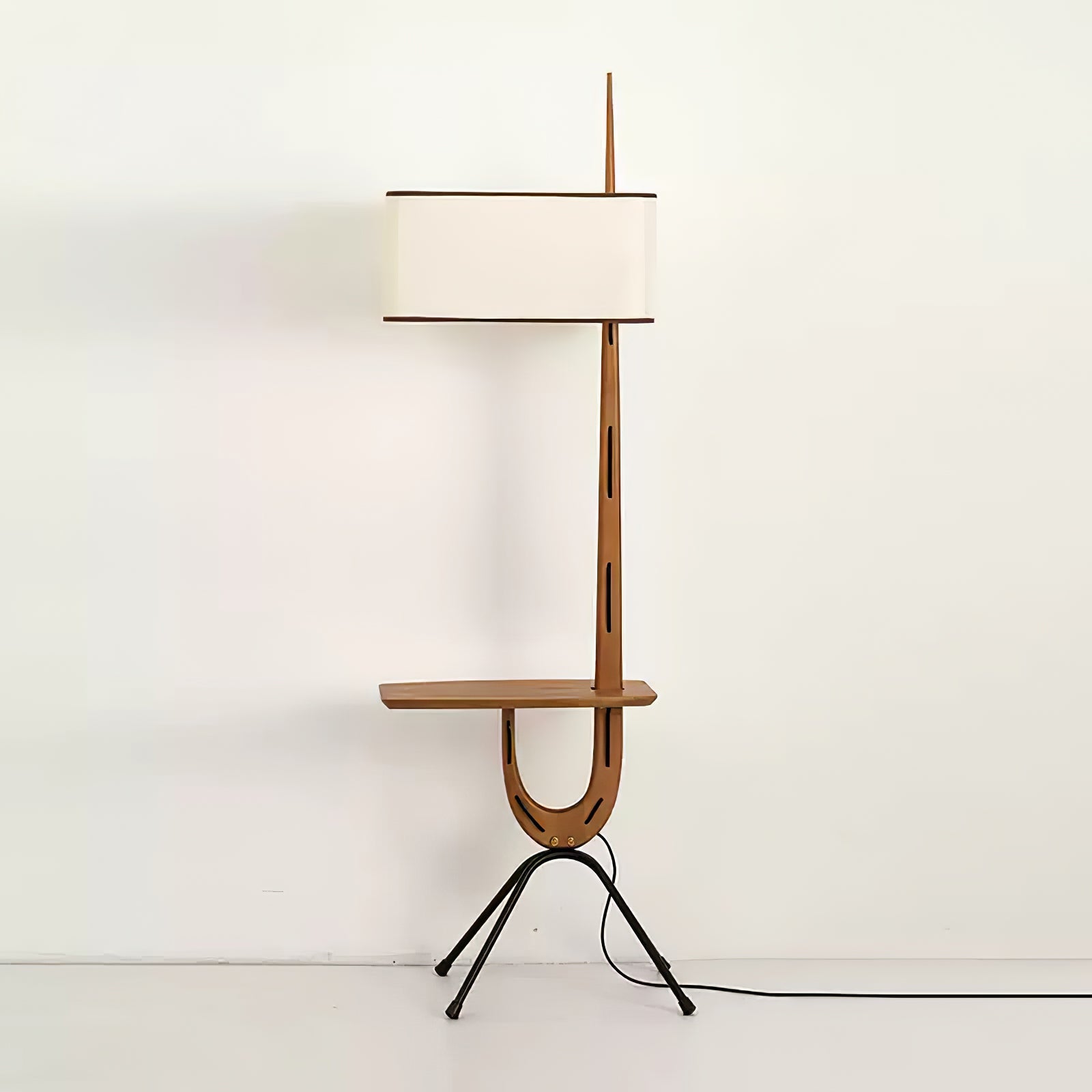 Vemara Mid Century Wood Floor Lamp-Neutral Decor