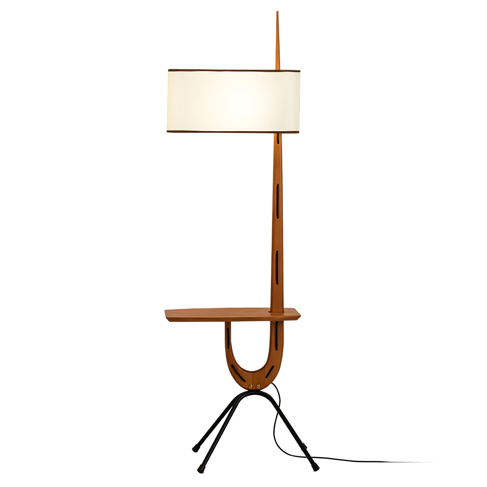 Vemara Mid Century Wood Floor Lamp-Neutral Decor