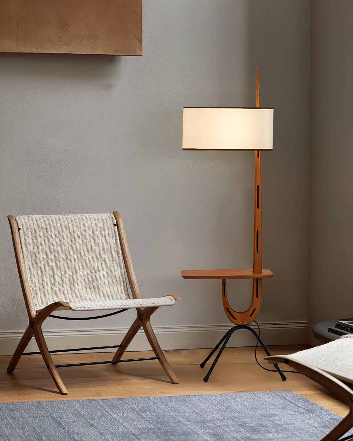 Vemara Mid Century Wood Floor Lamp-Neutral Decor