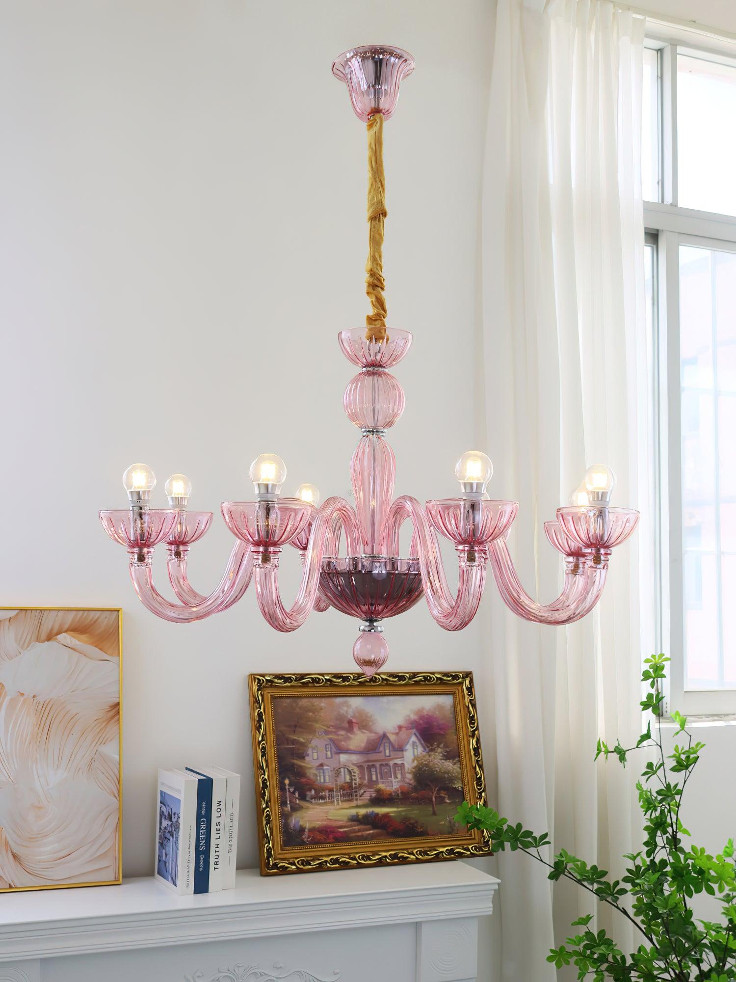 Lustra Chandelier Murano Glass Elegant Handcrafted-Neutral Decor