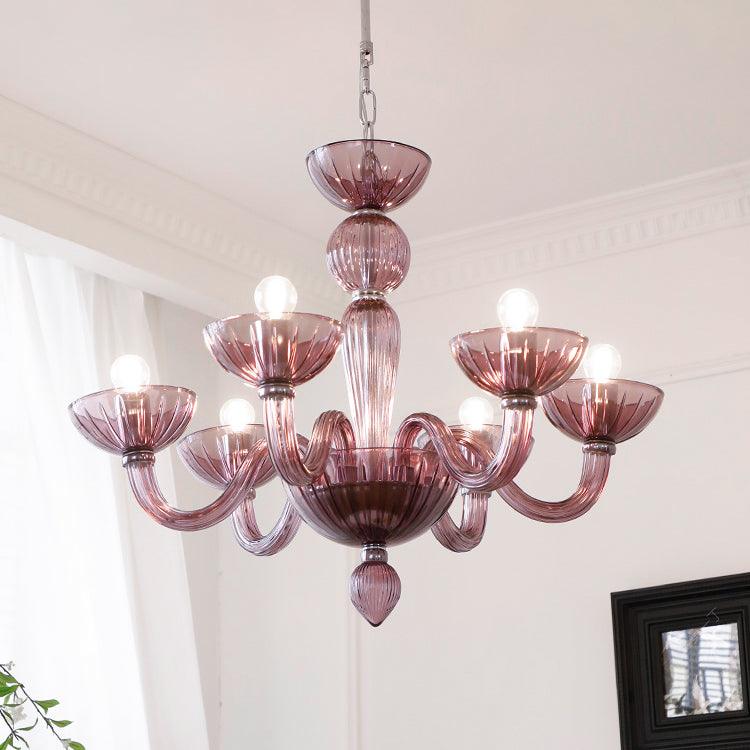 Lustra Chandelier Murano Glass Elegant Handcrafted-Neutral Decor