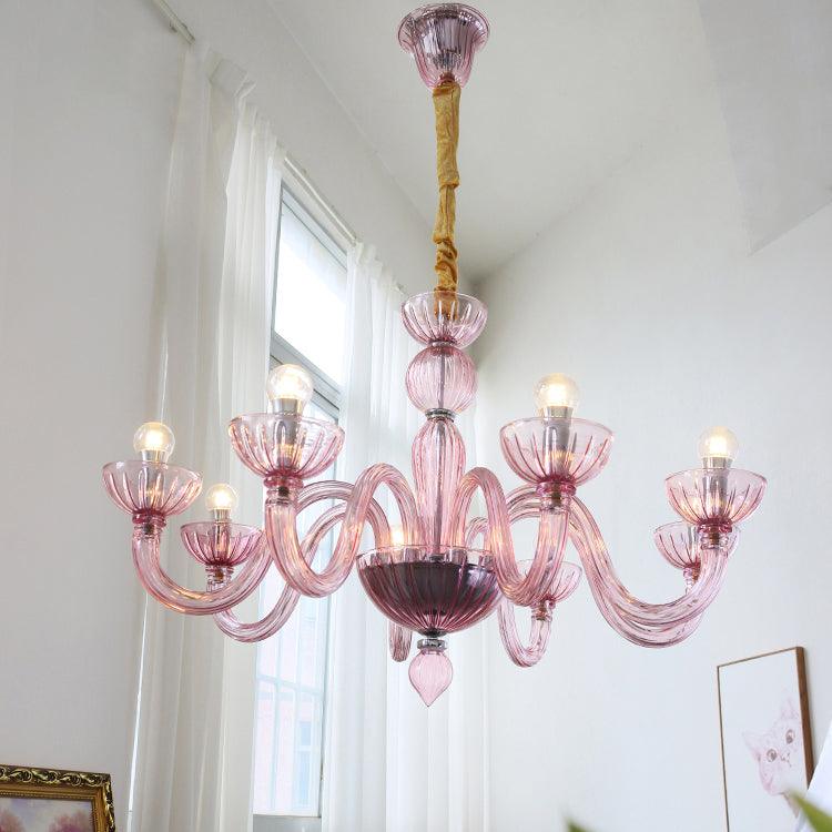 Lustra Chandelier Murano Glass Elegant Handcrafted-Neutral Decor