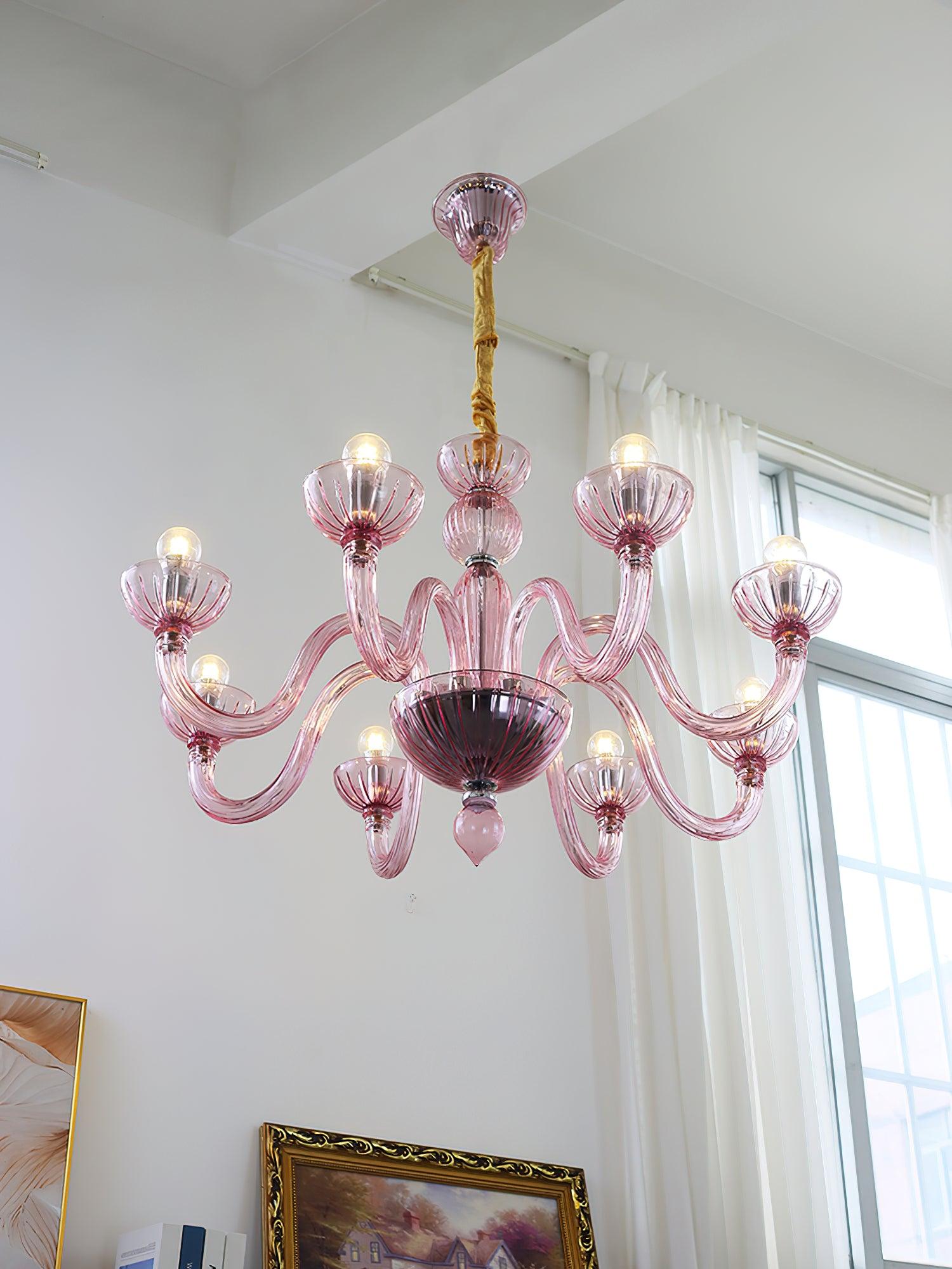 Lustra Chandelier Murano Glass Elegant Handcrafted-Neutral Decor