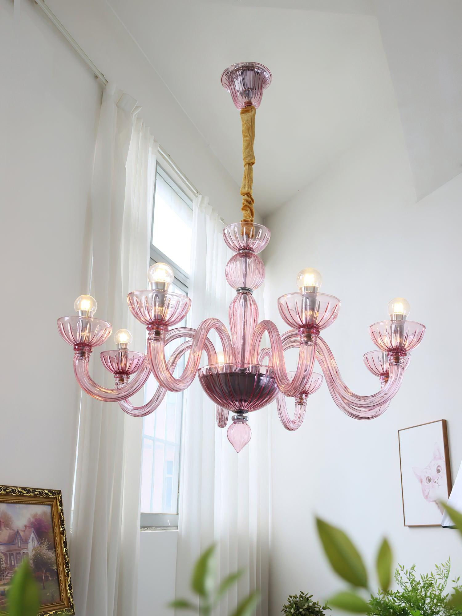Lustra Chandelier Murano Glass Elegant Handcrafted-Neutral Decor