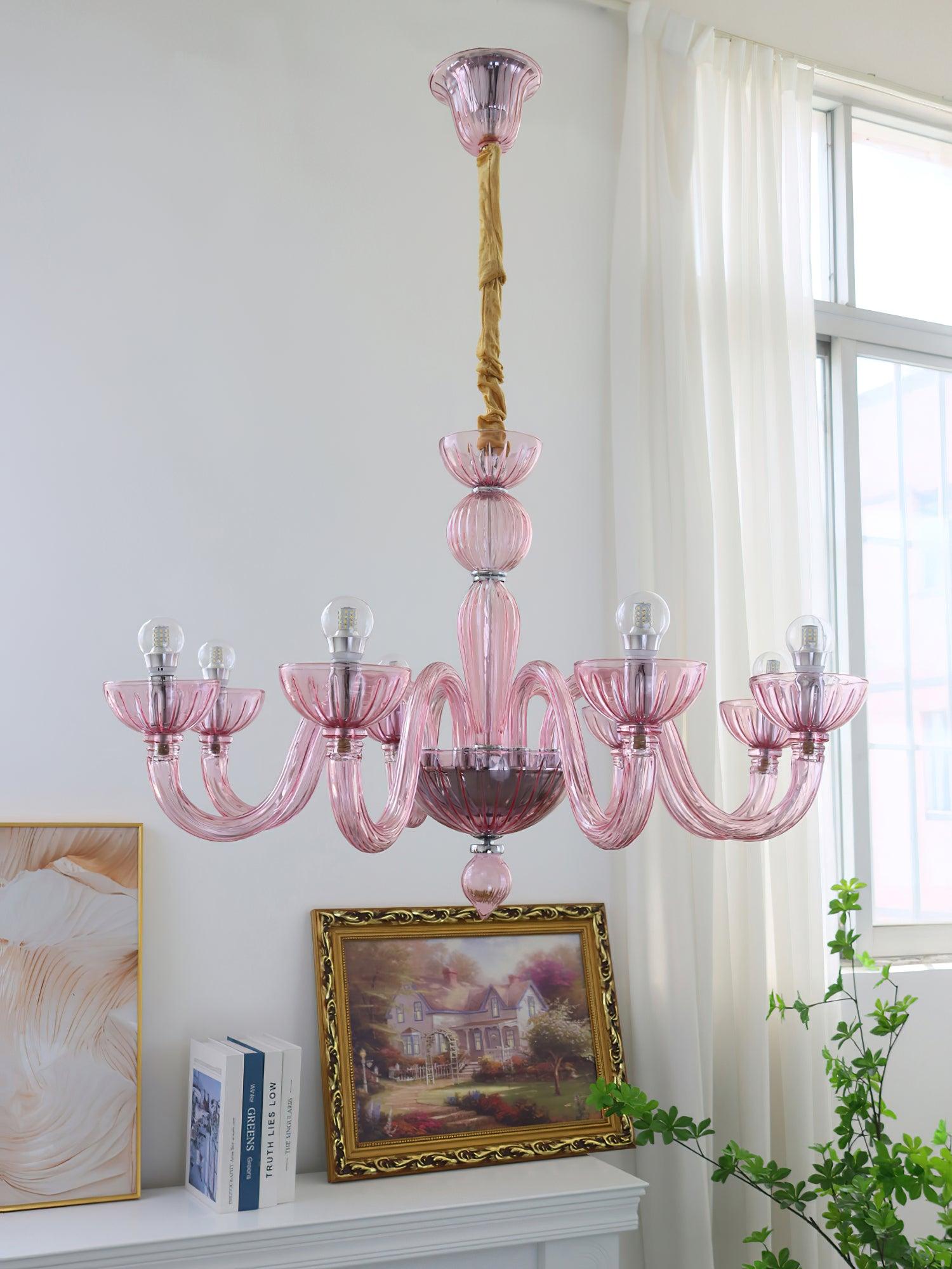 Lustra Chandelier Murano Glass Elegant Handcrafted-Neutral Decor