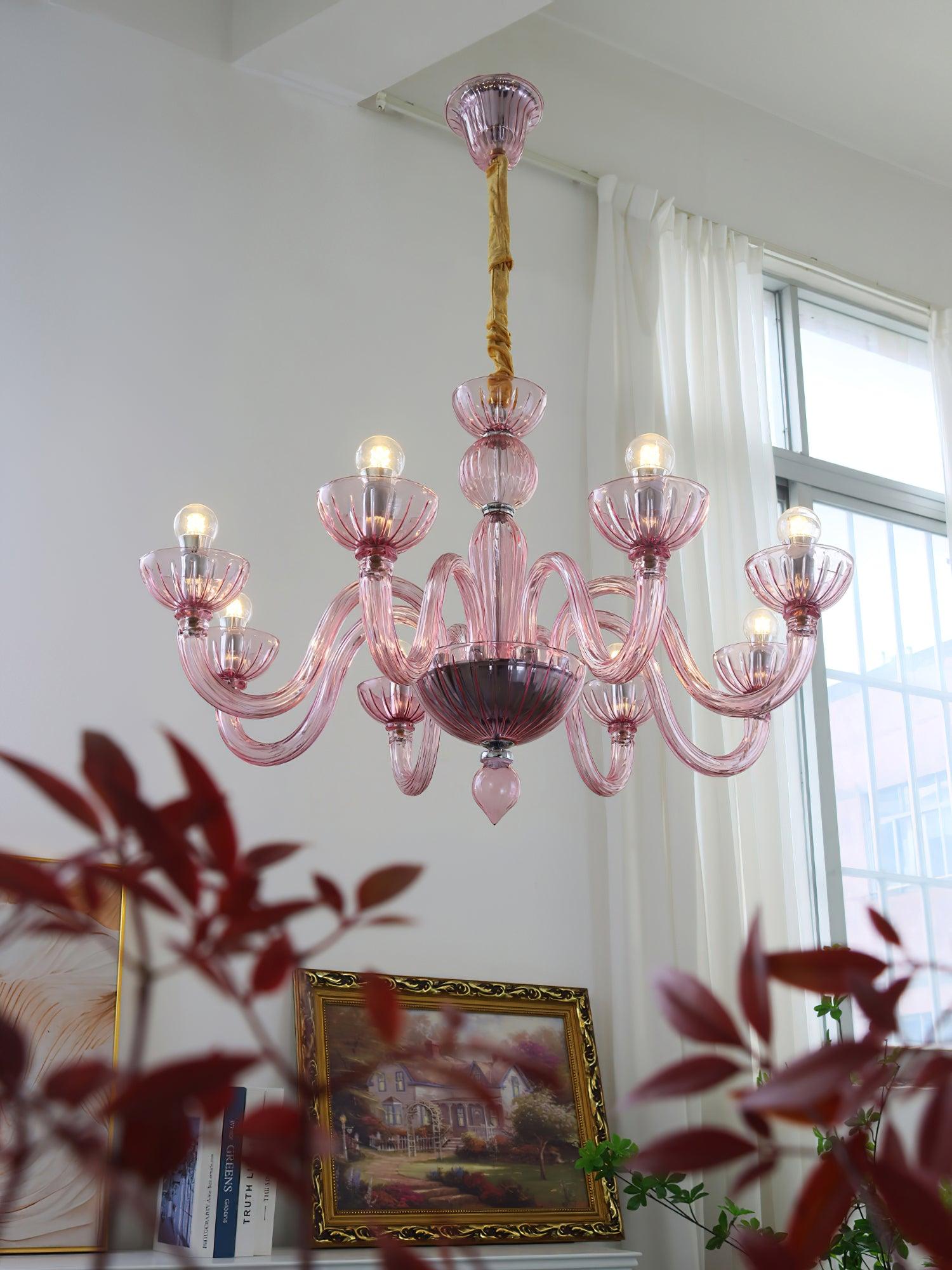 Lustra Chandelier Murano Glass Elegant Handcrafted-Neutral Decor