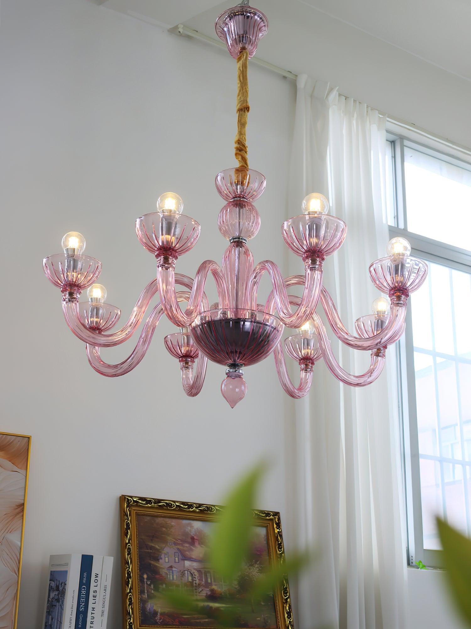 Lustra Chandelier Murano Glass Elegant Handcrafted-Neutral Decor