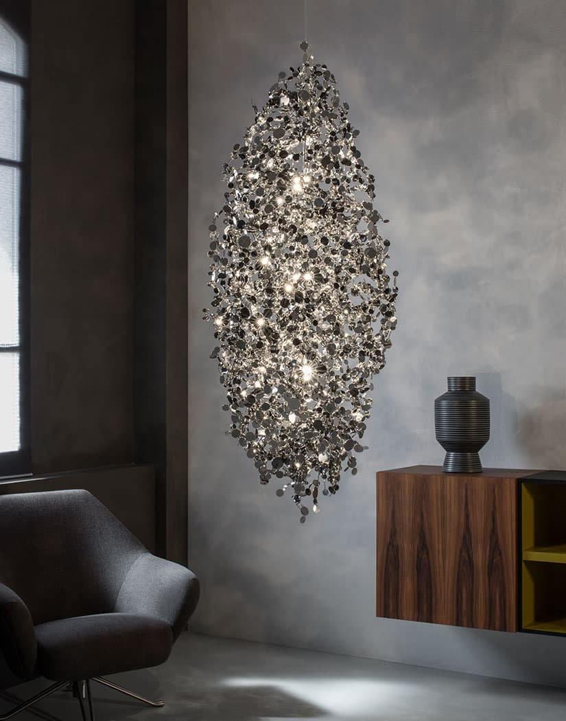 Grav Pendant Lamp Metallic Disc Cloud-Neutral Decor