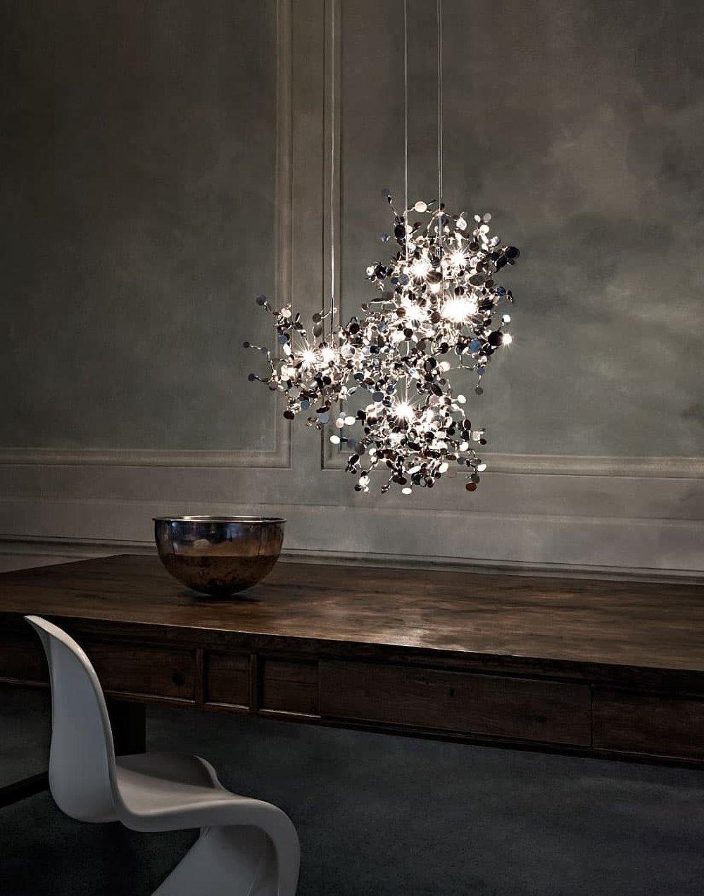 Grav Pendant Lamp Metallic Disc Cloud-Neutral Decor
