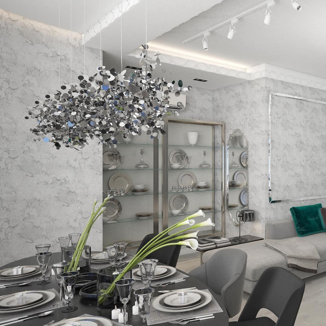 Grav Pendant Lamp Metallic Disc Cloud-Neutral Decor