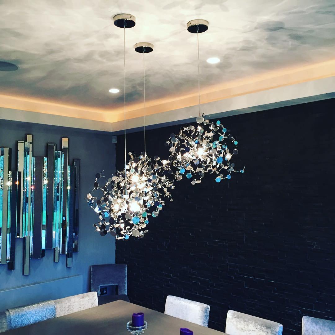 Grav Pendant Lamp Metallic Disc Cloud-Neutral Decor