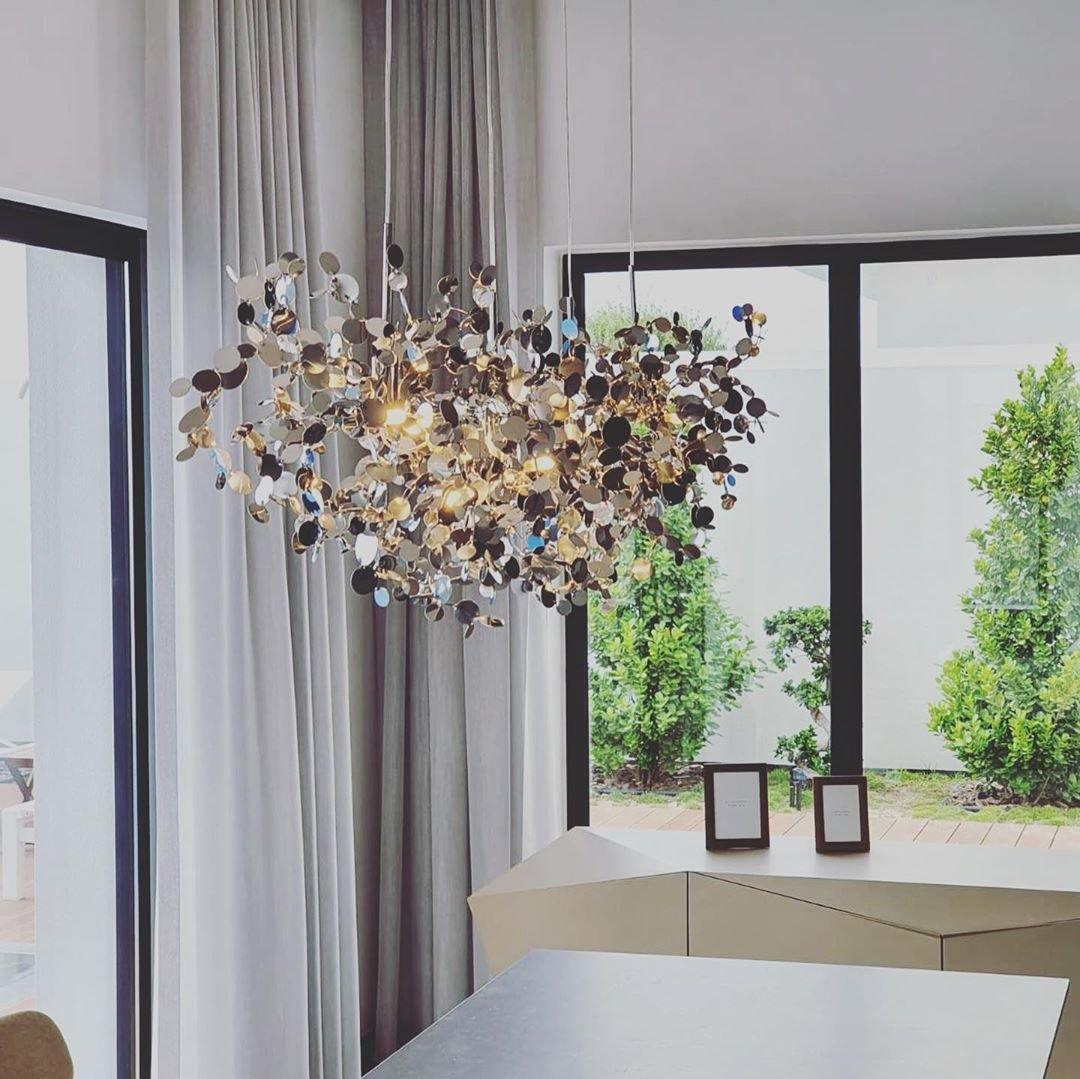 Grav Pendant Lamp Metallic Disc Cloud-Neutral Decor