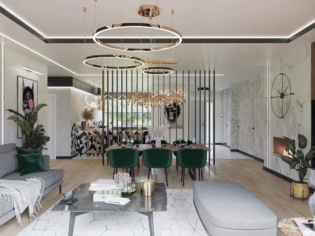 Grav Pendant Lamp Metallic Disc Cloud-Neutral Decor