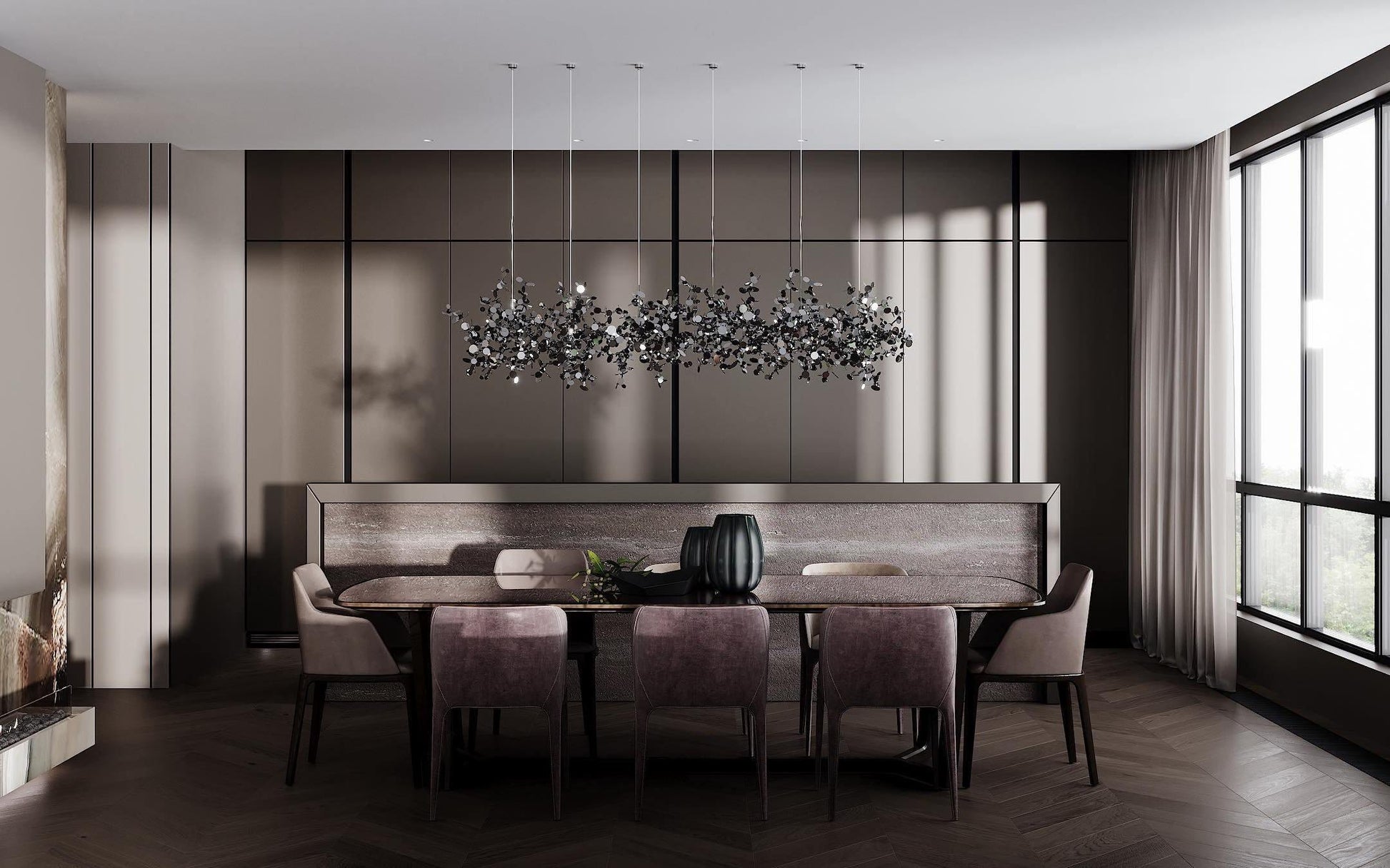 Grav Pendant Lamp Metallic Disc Cloud-Neutral Decor