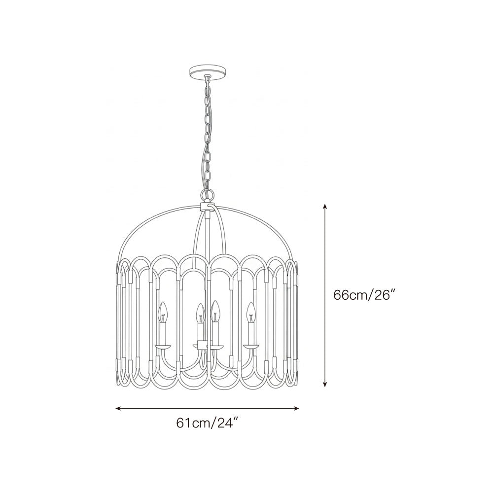 The Argente Chandelier shown in a sleek black finish.