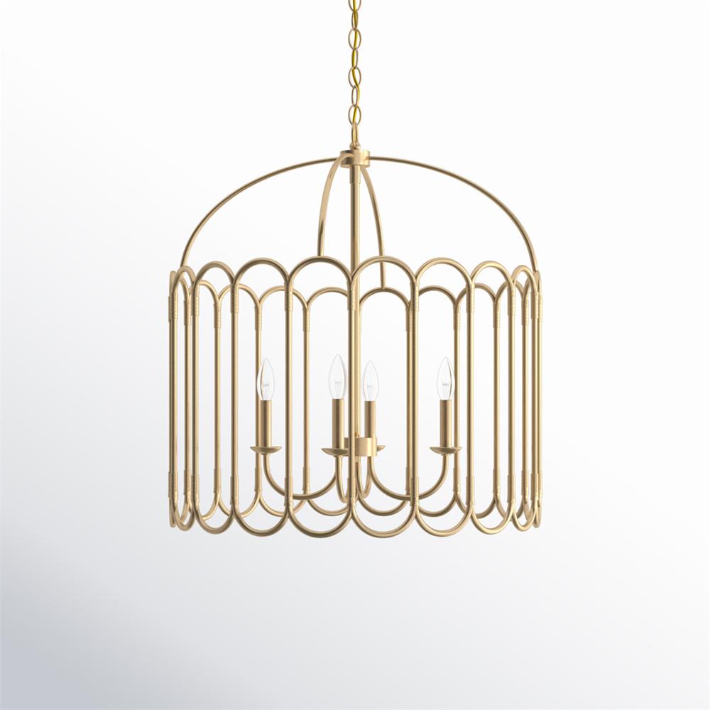 Angled view of the Argente Chandelier showcasing its geometric form.