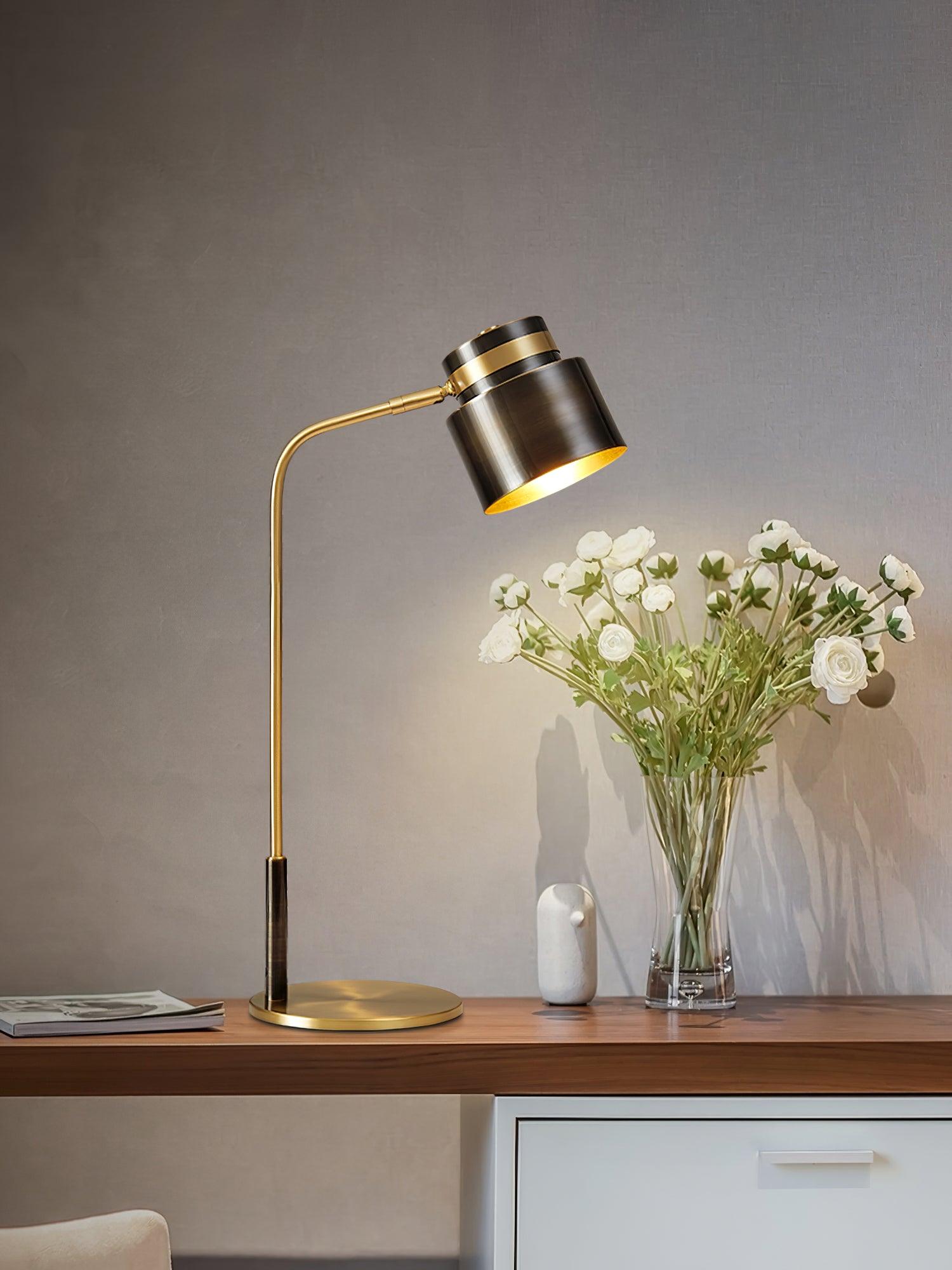 Zorase Brass Industrial Table Lamp-Neutral Decor