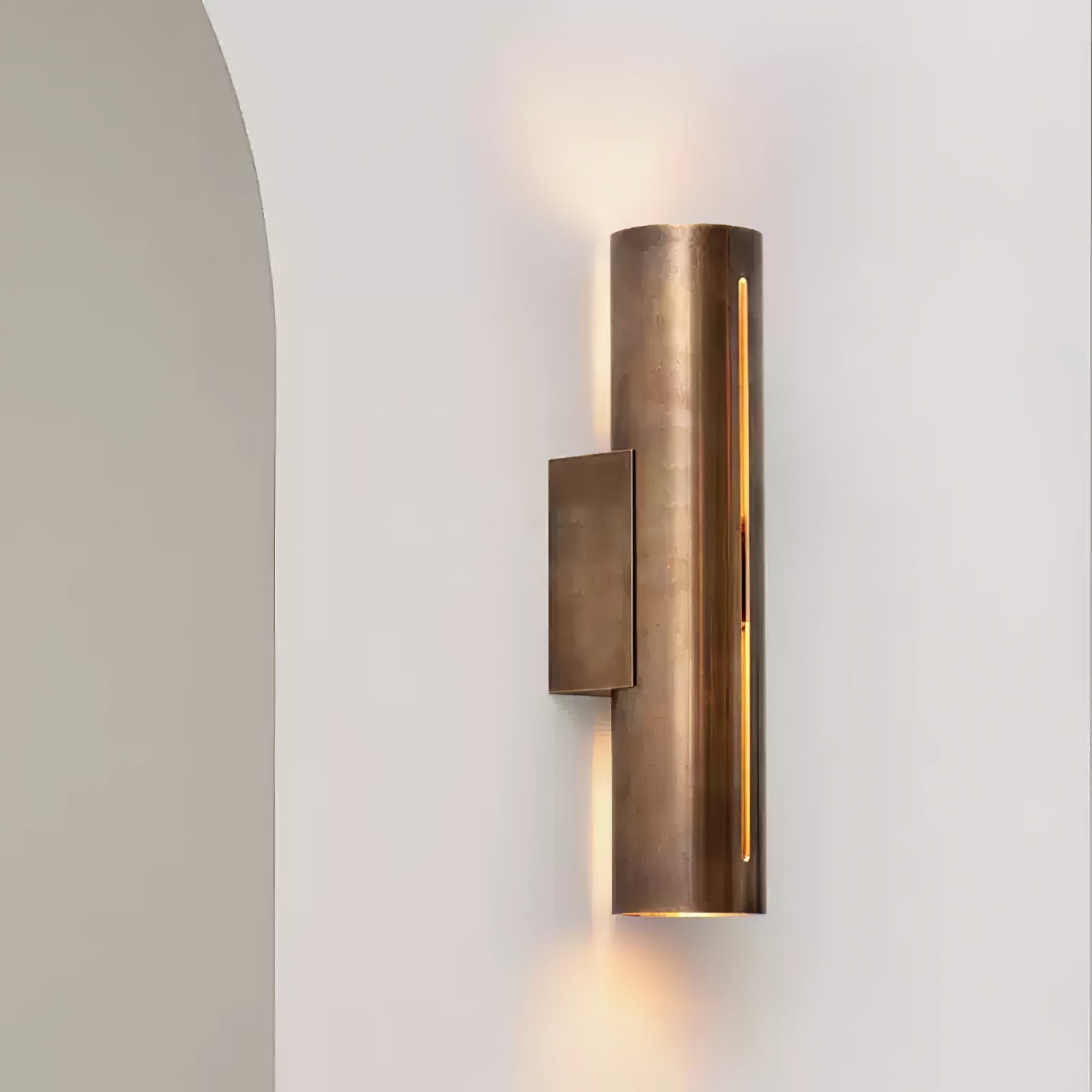 Avsilara Modern Minimalist Cylinder Brass Wall Light-Neutral Decor