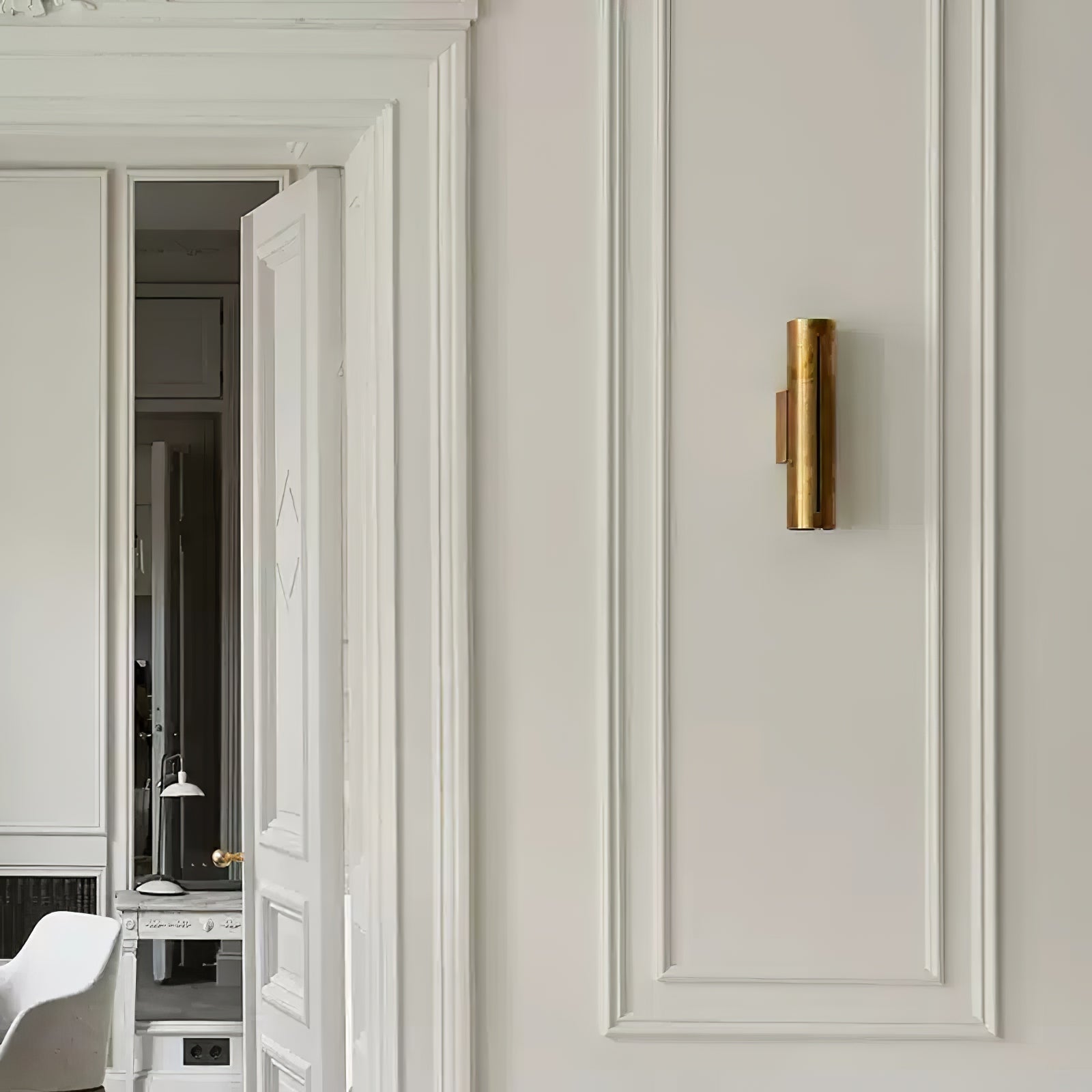 Avsilara Modern Minimalist Cylinder Brass Wall Light-Neutral Decor