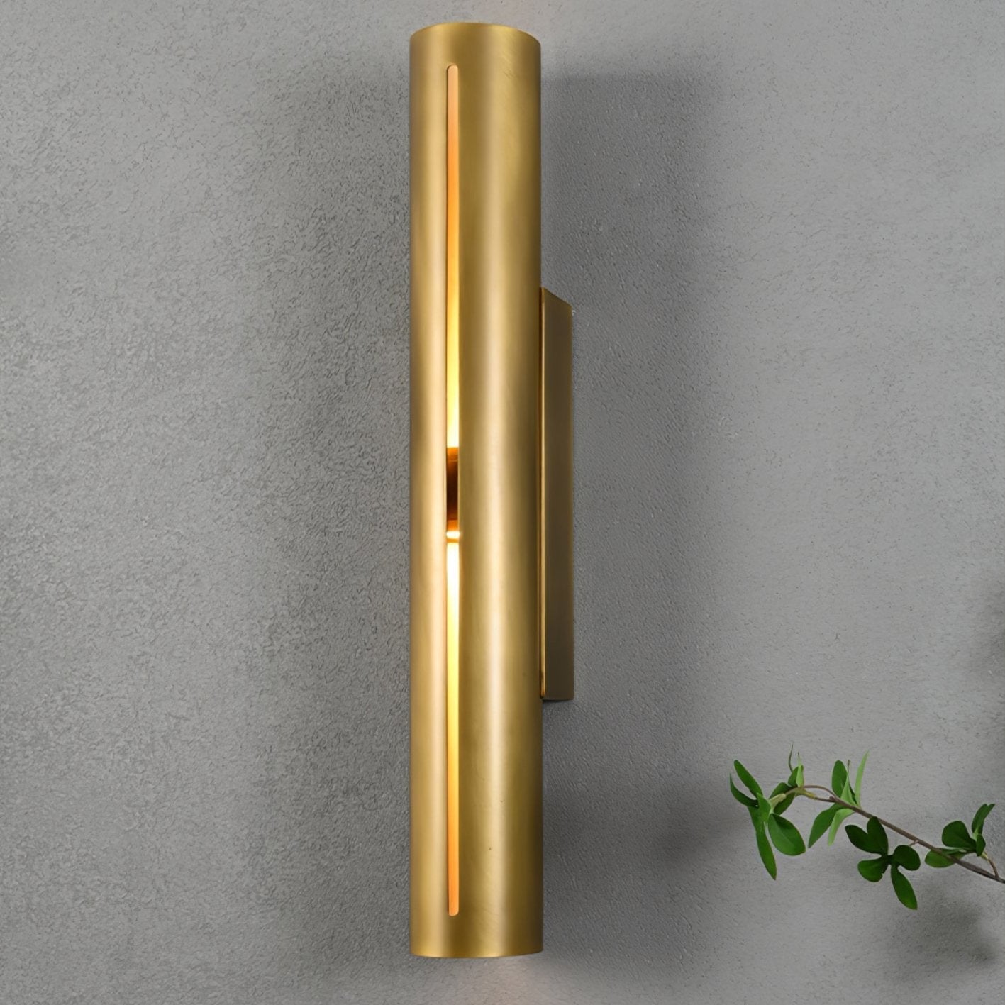 Avsilara Modern Minimalist Cylinder Brass Wall Light-Neutral Decor