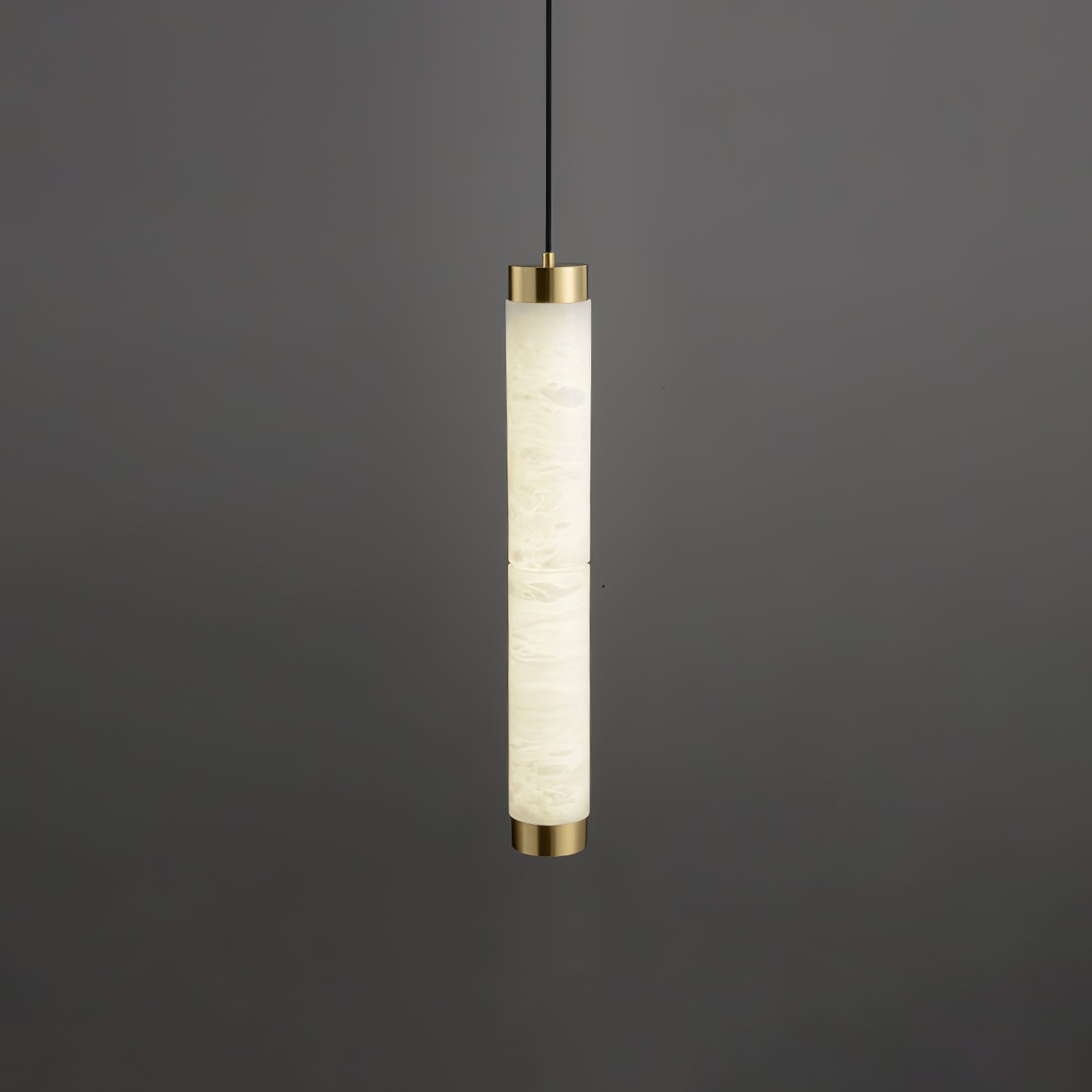 Lira Cylindrical Alabaster Pendant Light-Neutral Decor