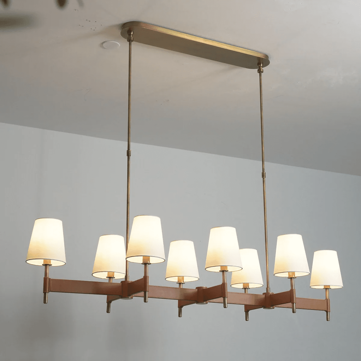 Arianna Leather Chandelier-Neutral Decor