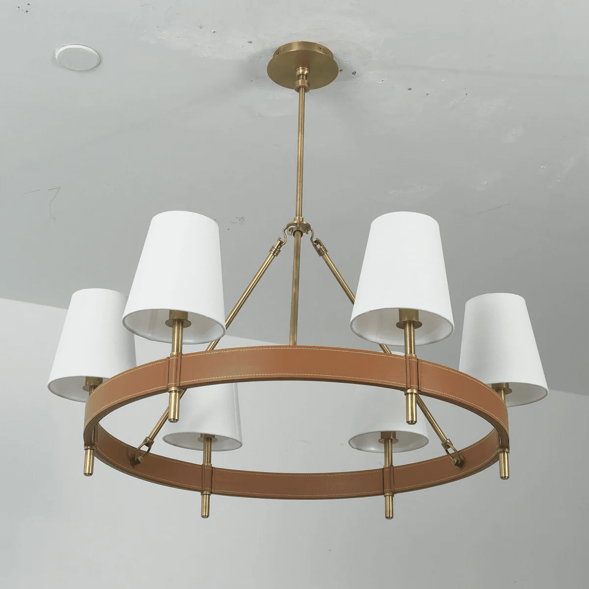 Arianna Leather Chandelier-Neutral Decor