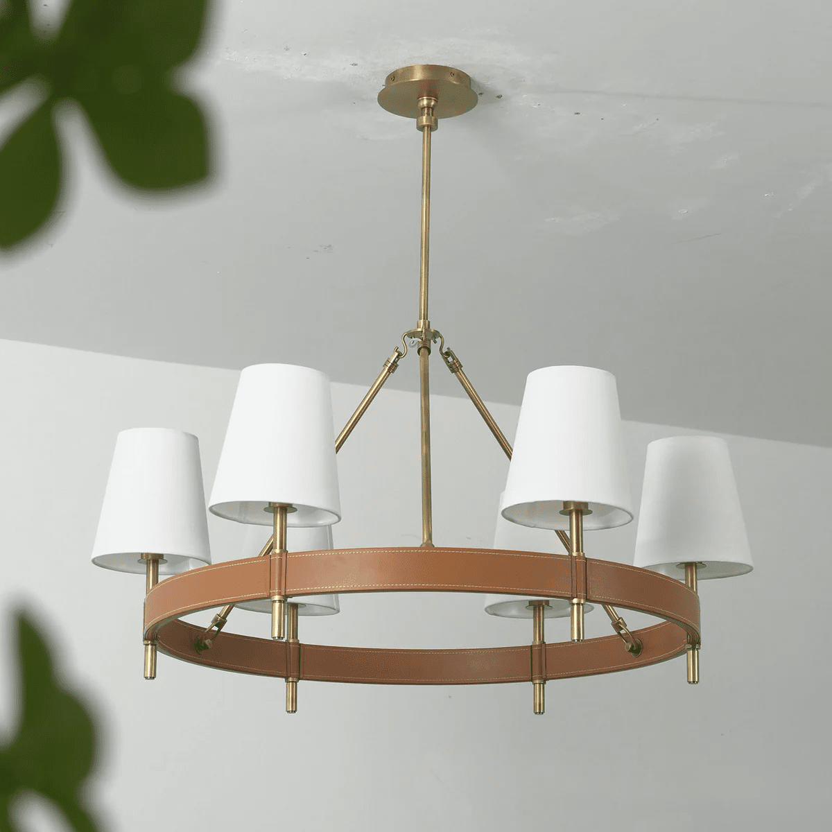 Arianna Leather Chandelier-Neutral Decor