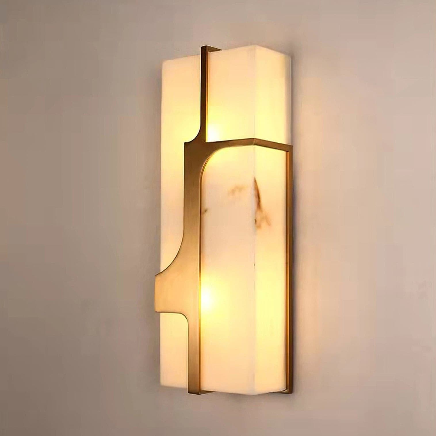 Ariel Wall Lamp Alabaster & Brass Elegance