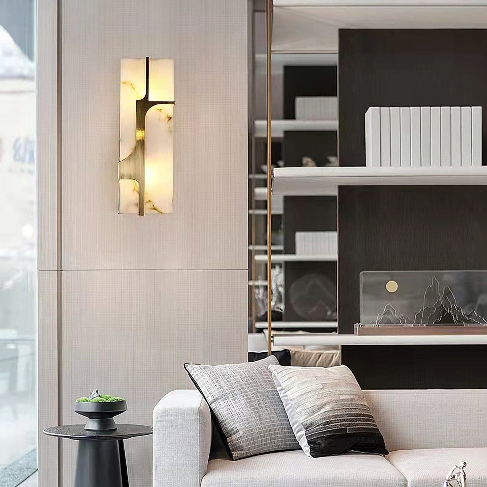 Ariel Wall Lamp Alabaster & Brass Elegance