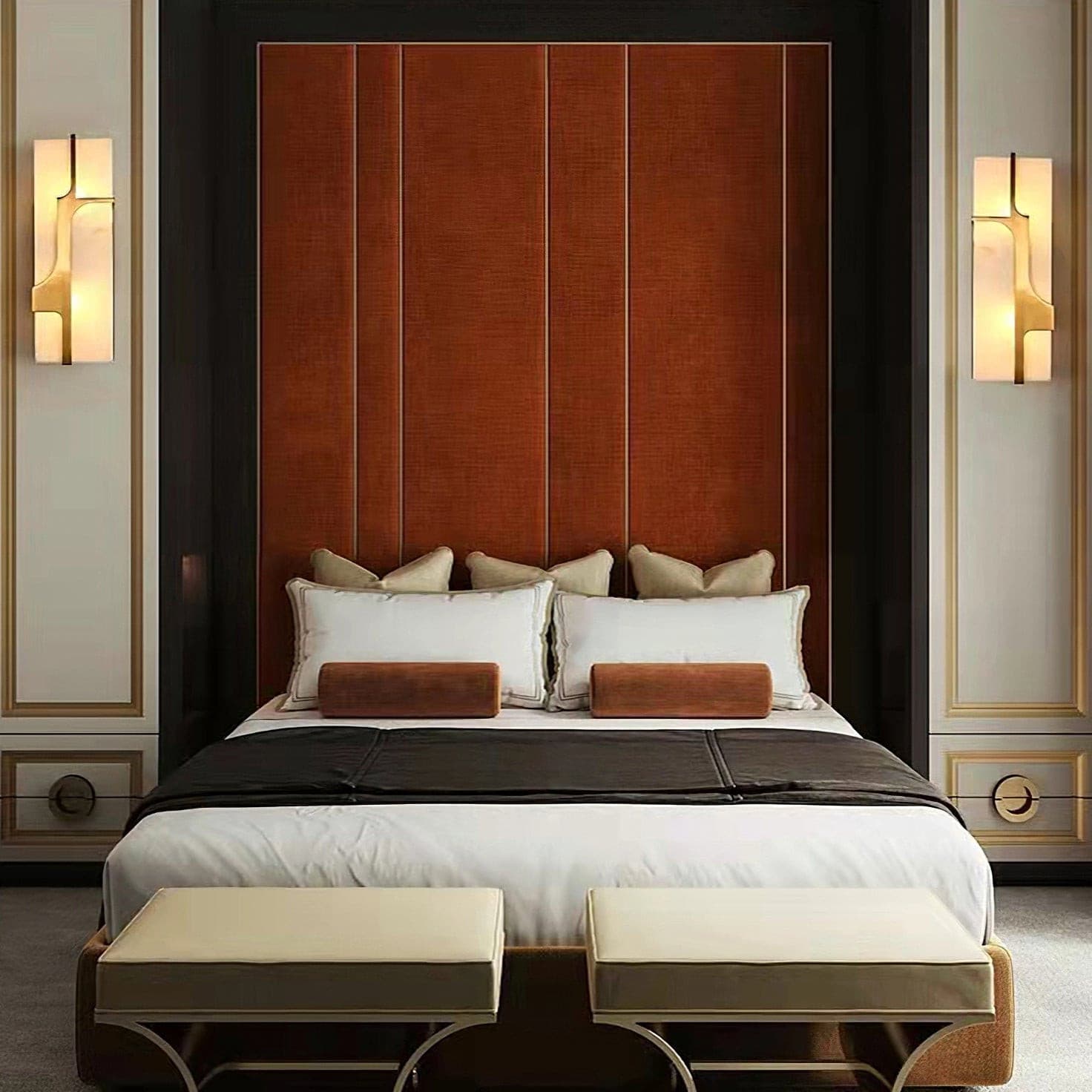 Ariel Wall Lamp Alabaster & Brass Elegance