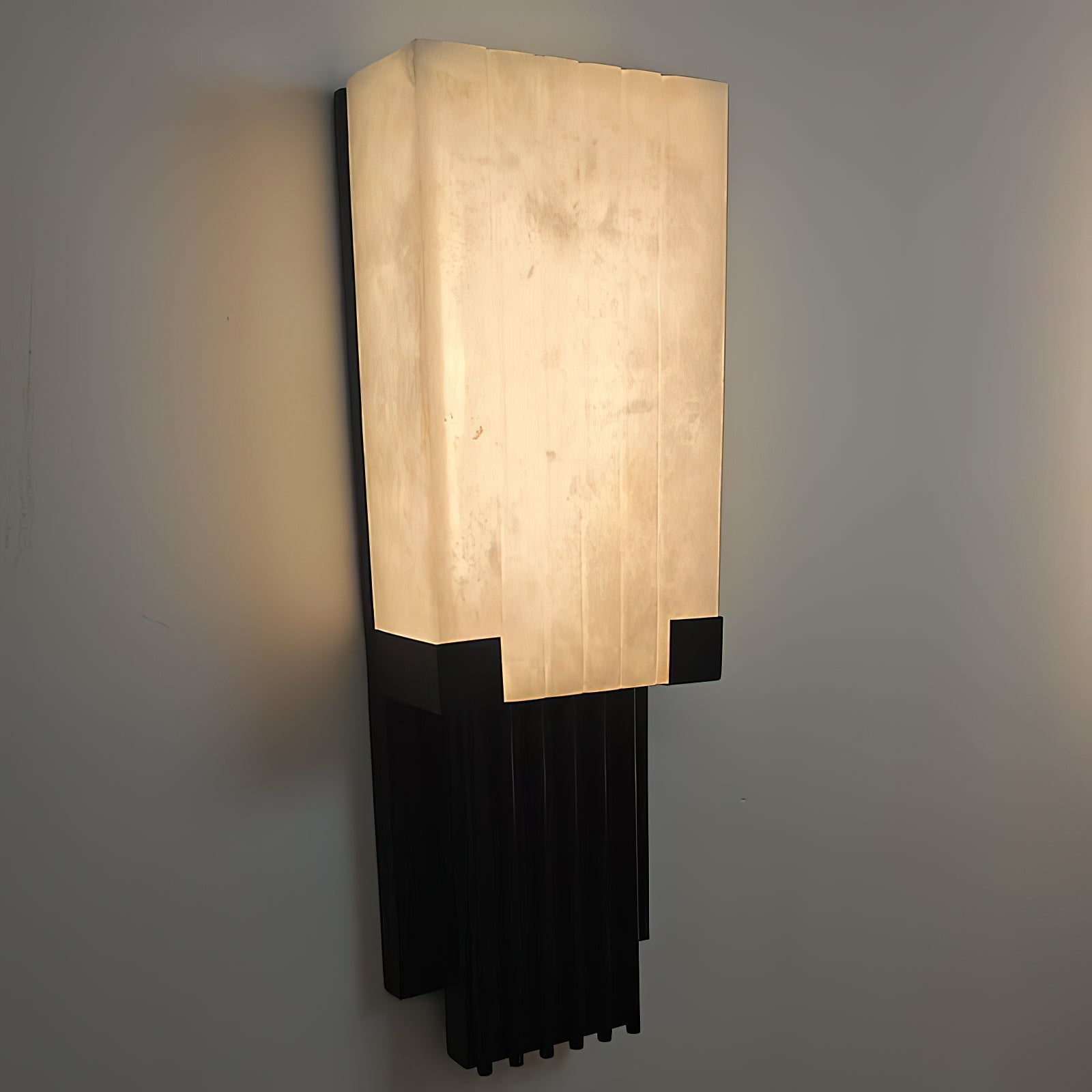 Product dimensions for the Ariel Alabaster Wall Lamp.