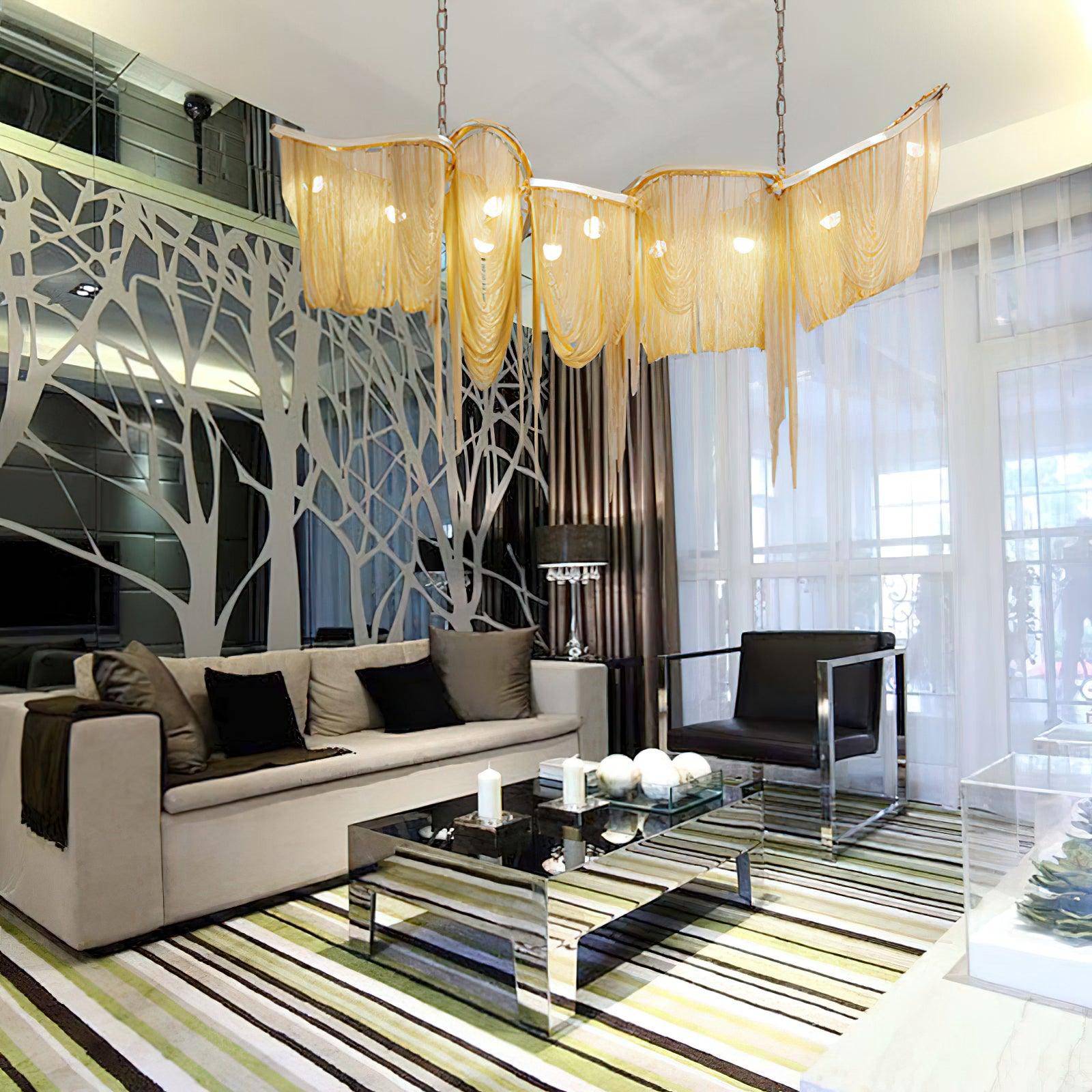 Solara Chandelier Tassel Gold-Neutral Decor