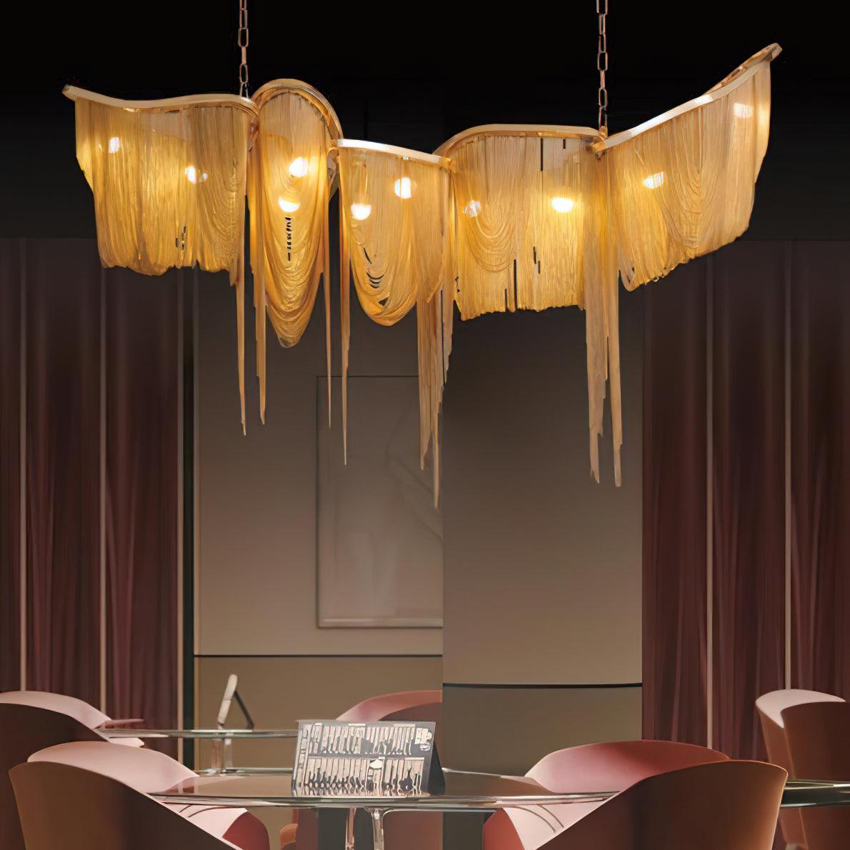 Solara Chandelier Tassel Gold-Neutral Decor