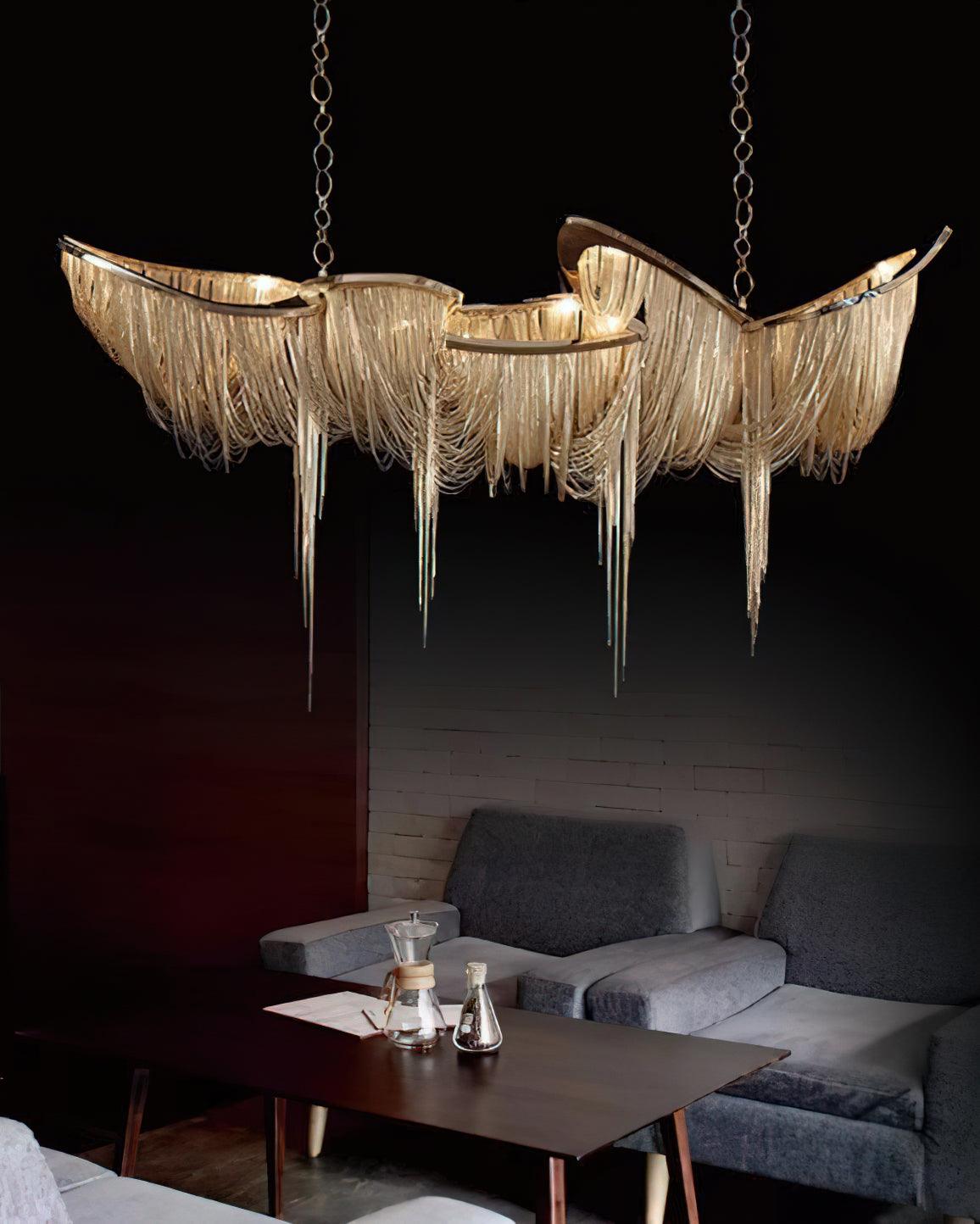 Solara Chandelier Tassel Gold-Neutral Decor