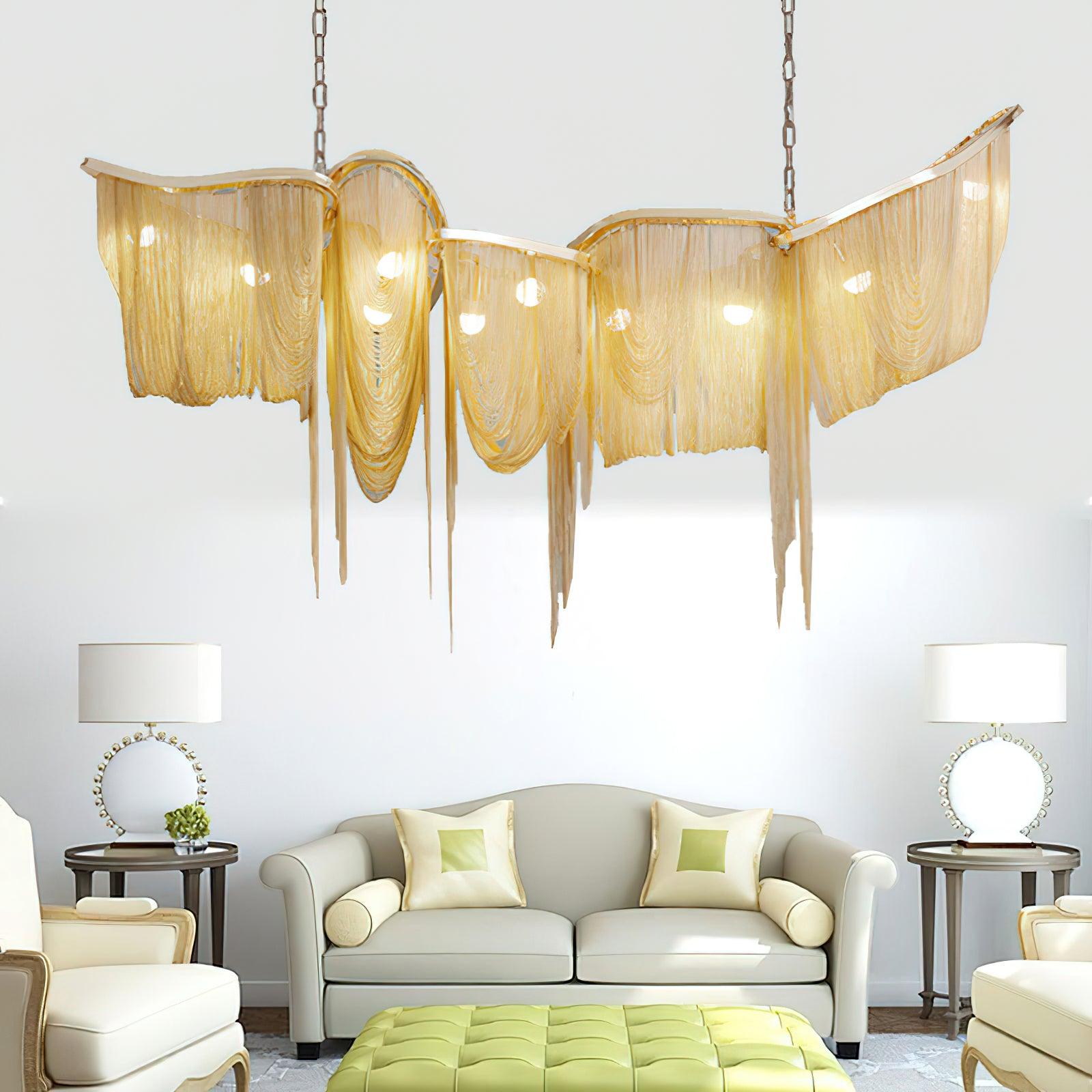 Solara Chandelier Tassel Gold-Neutral Decor