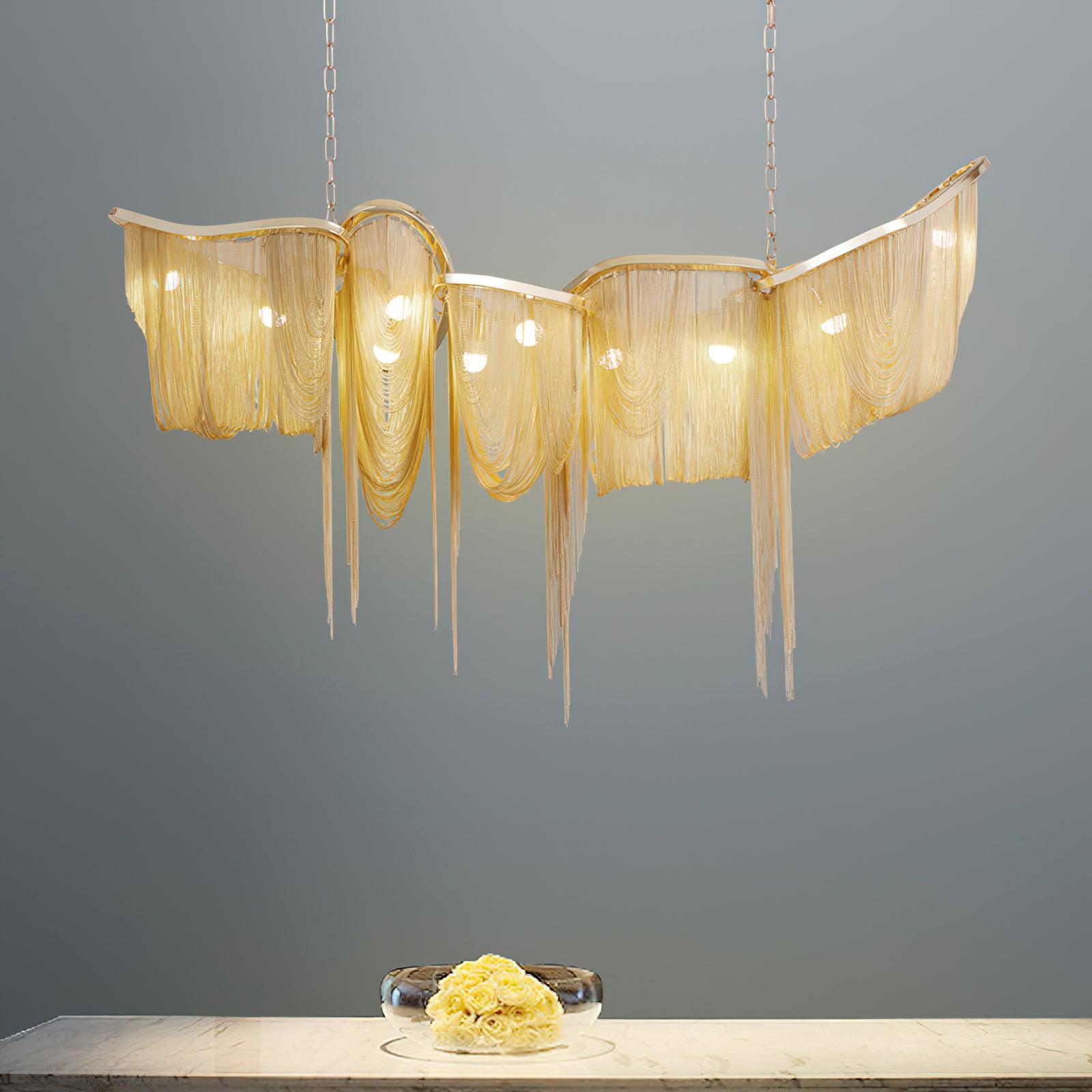 Solara Chandelier Tassel Gold-Neutral Decor