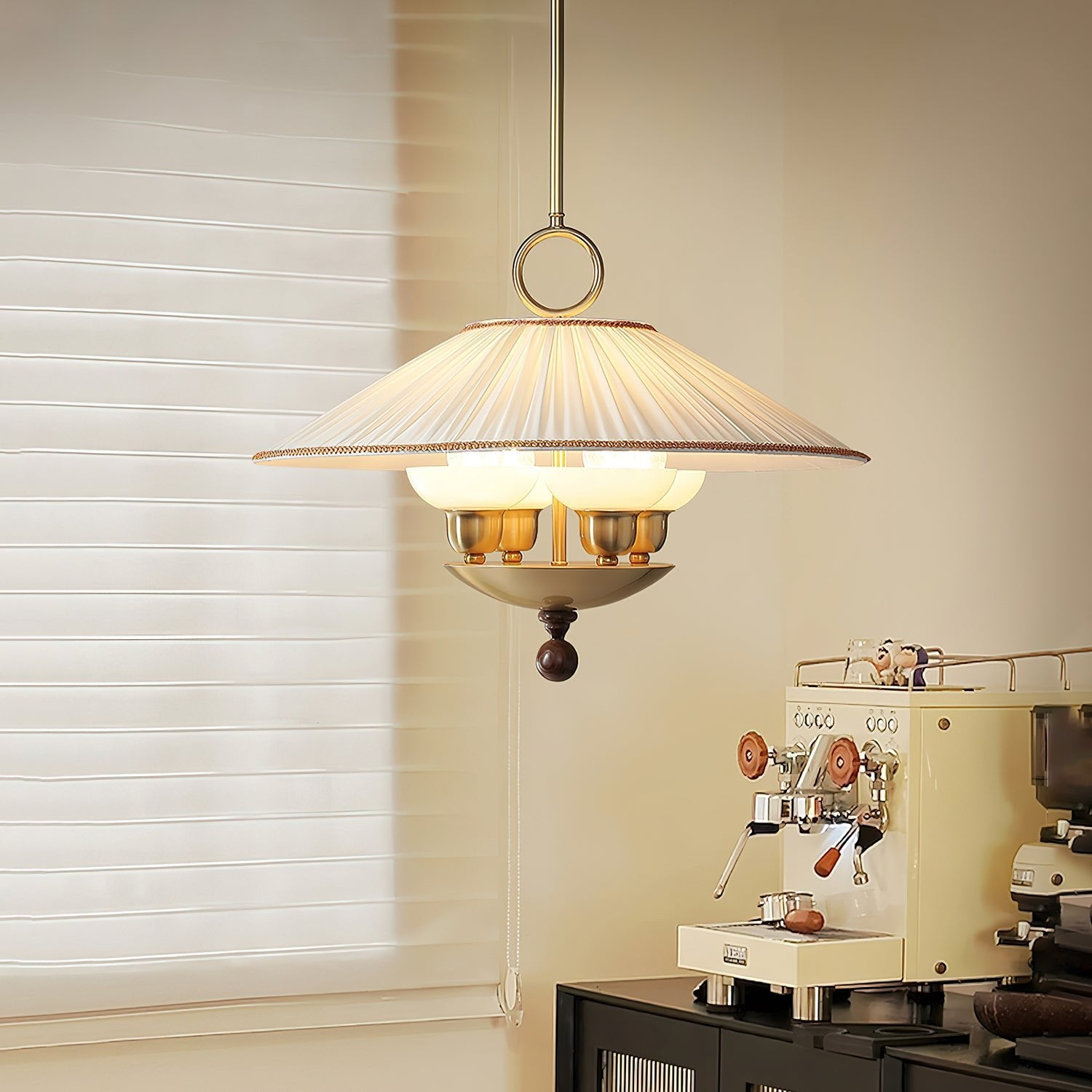 Umbera Pleated Shade Pendant Light-Neutral Decor