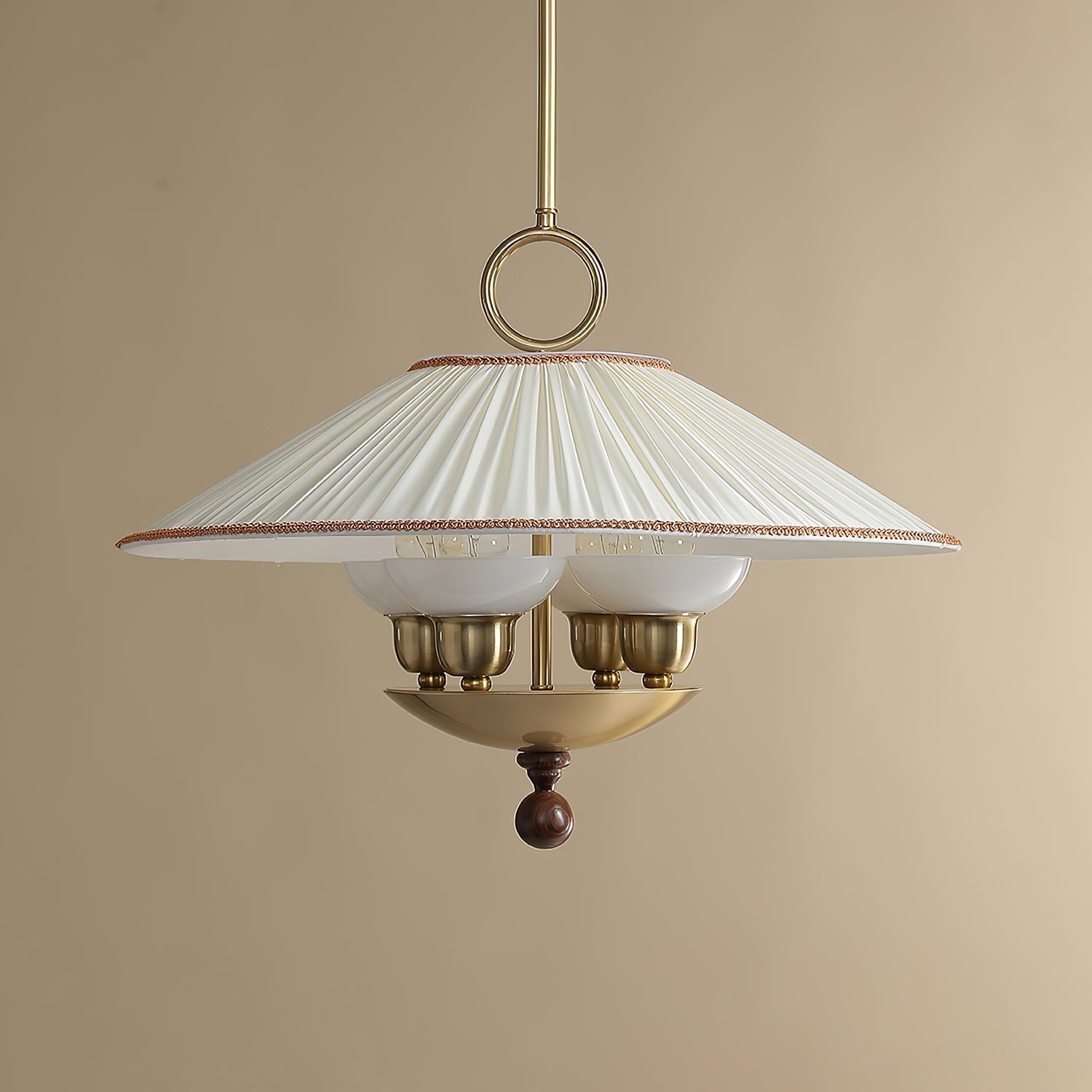 Umbera Pleated Shade Pendant Light-Neutral Decor