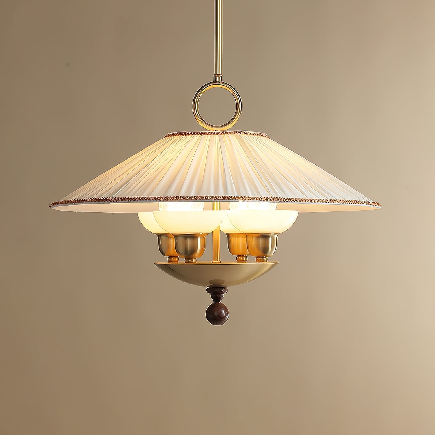 Umbera Pleated Shade Pendant Light-Neutral Decor