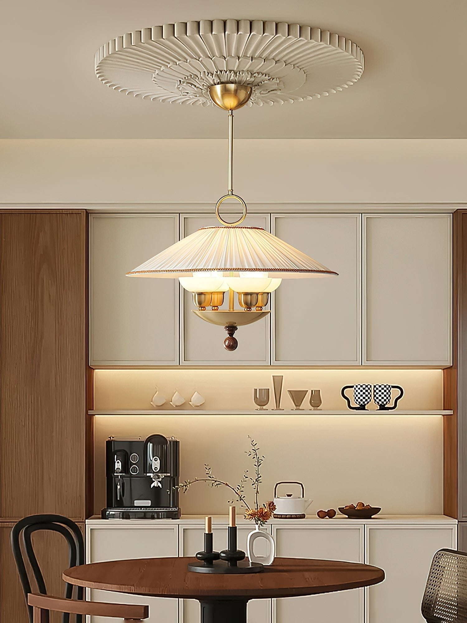 Umbera Pleated Shade Pendant Light-Neutral Decor