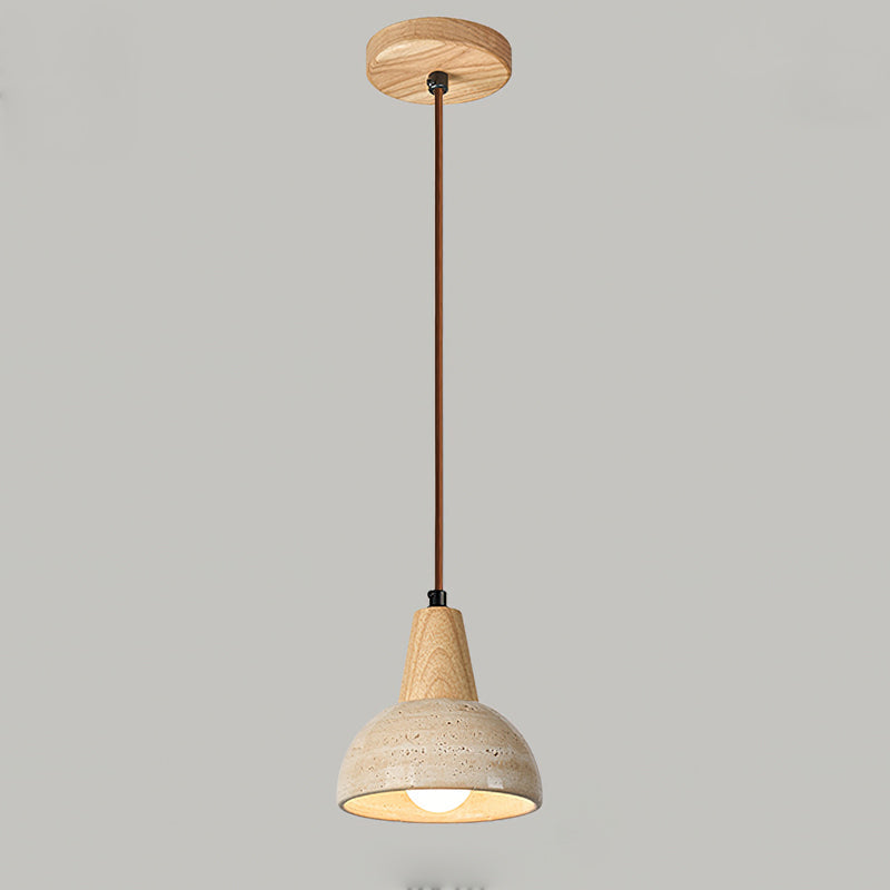 The Arluoe Pendant Lamp casting a soft, ambient glow in an indoor space.
