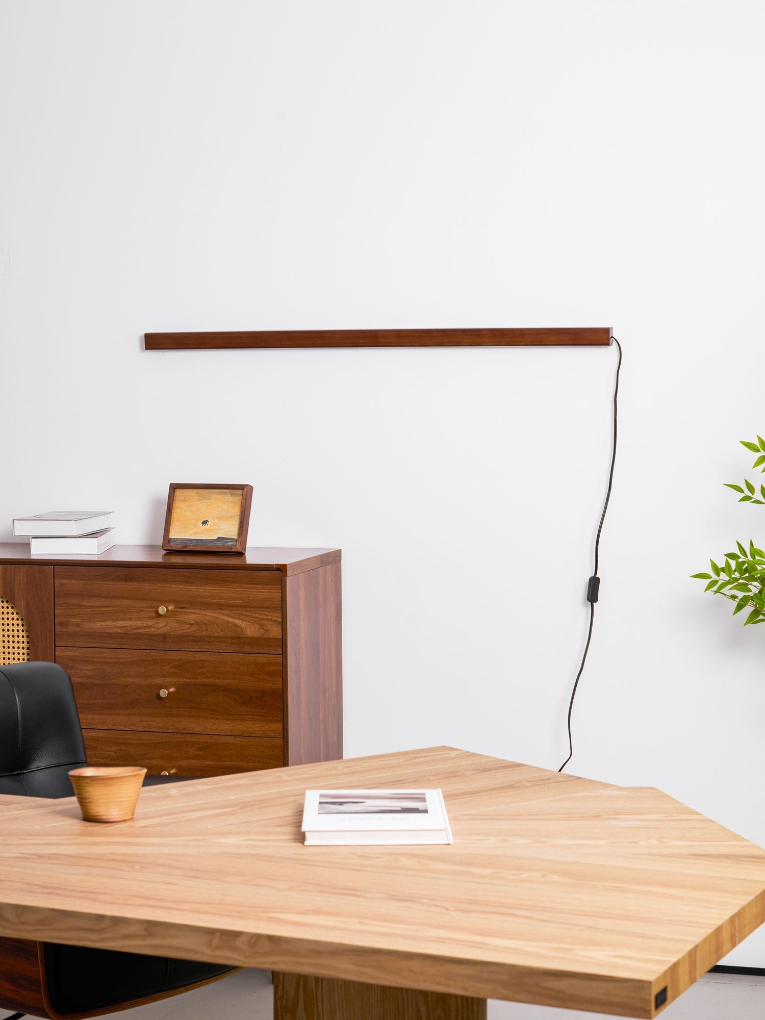 Bryf Wall Lamp Linear Wood Plug In-Neutral Decor
