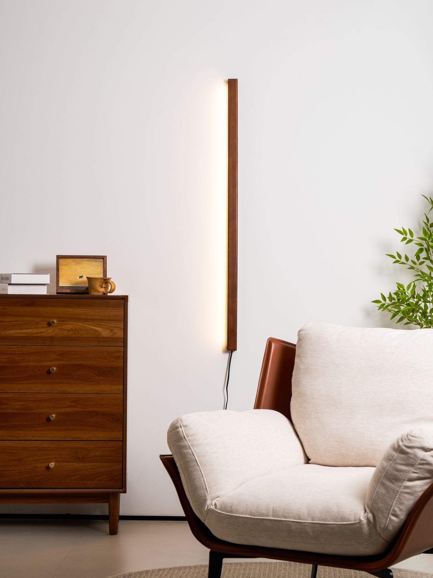 Bryf Wall Lamp Linear Wood Plug In-Neutral Decor
