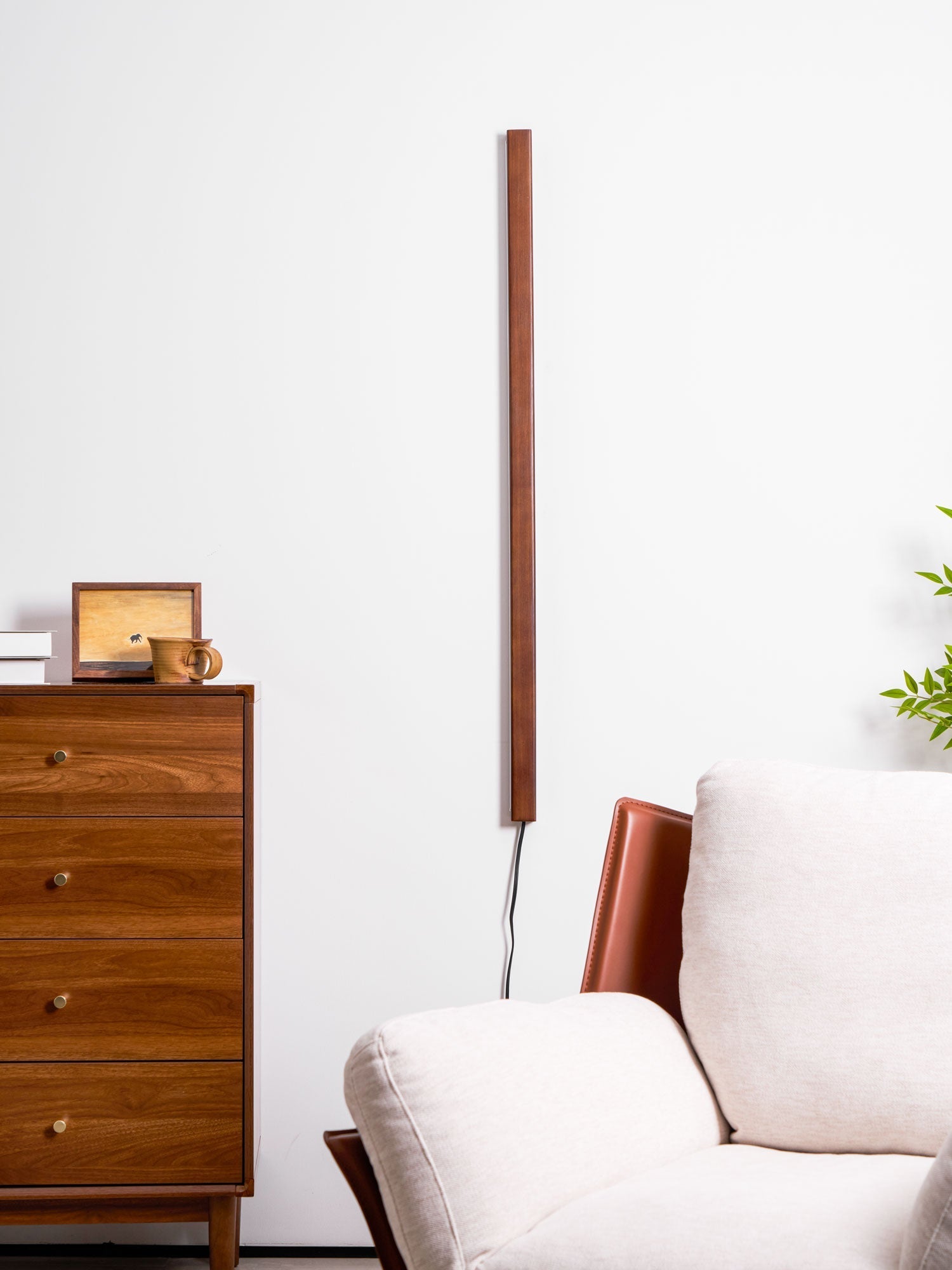 Bryf Wall Lamp Linear Wood Plug In-Neutral Decor