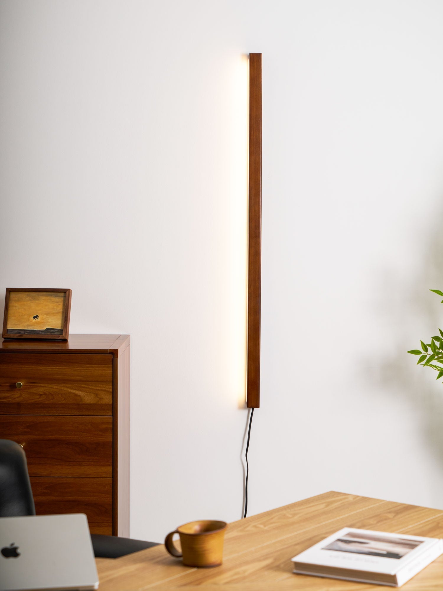 Bryf Wall Lamp Linear Wood Plug In-Neutral Decor
