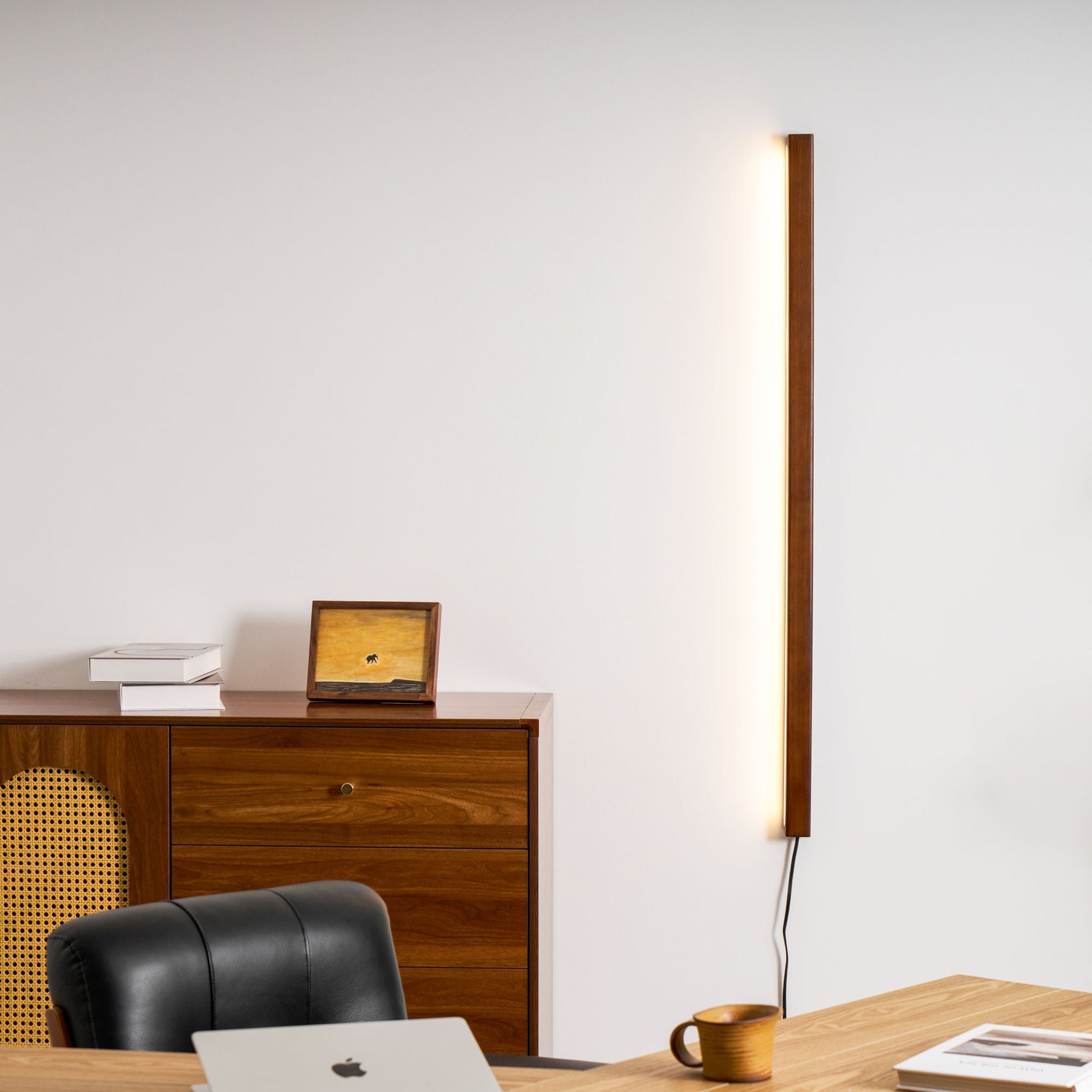 Bryf Wall Lamp Linear Wood Plug In-Neutral Decor