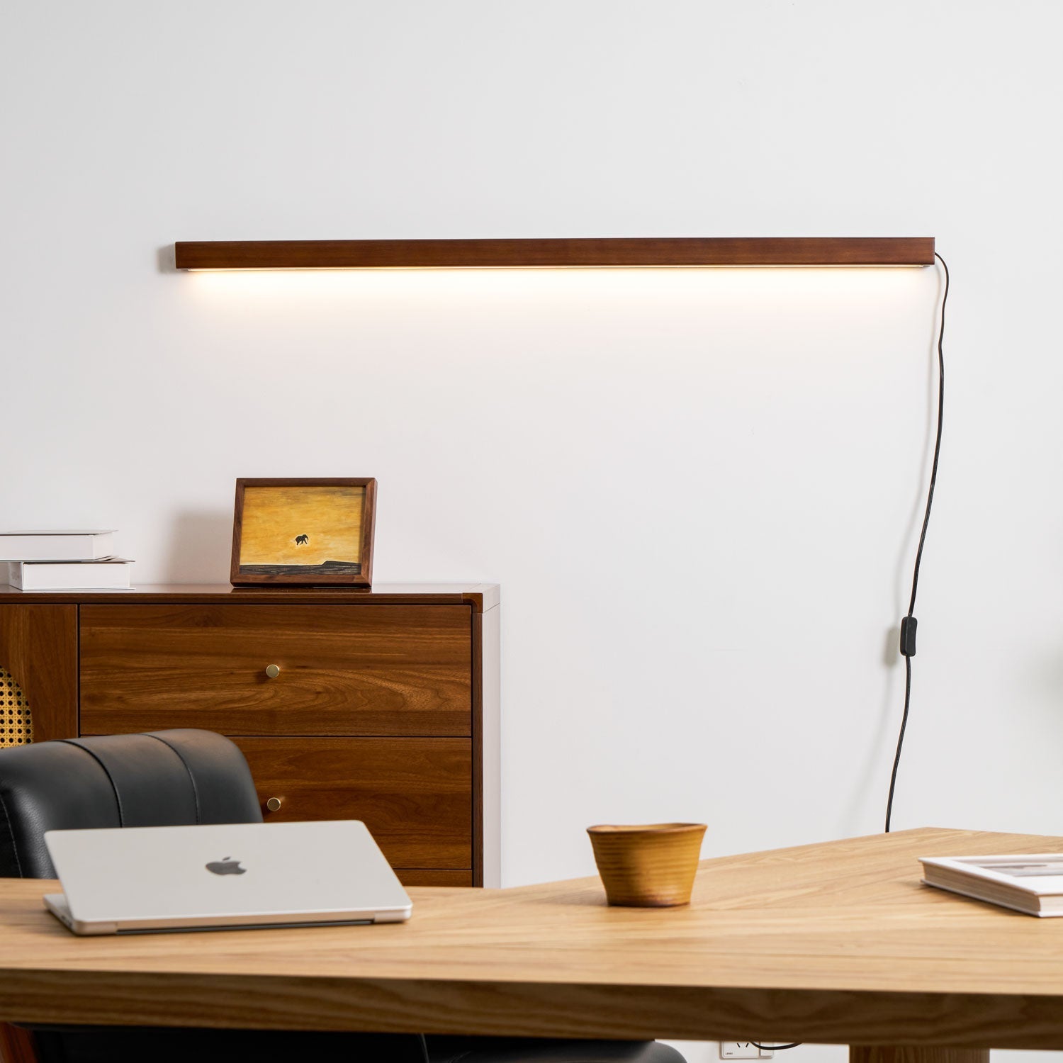 Bryf Wall Lamp Linear Wood Plug In-Neutral Decor